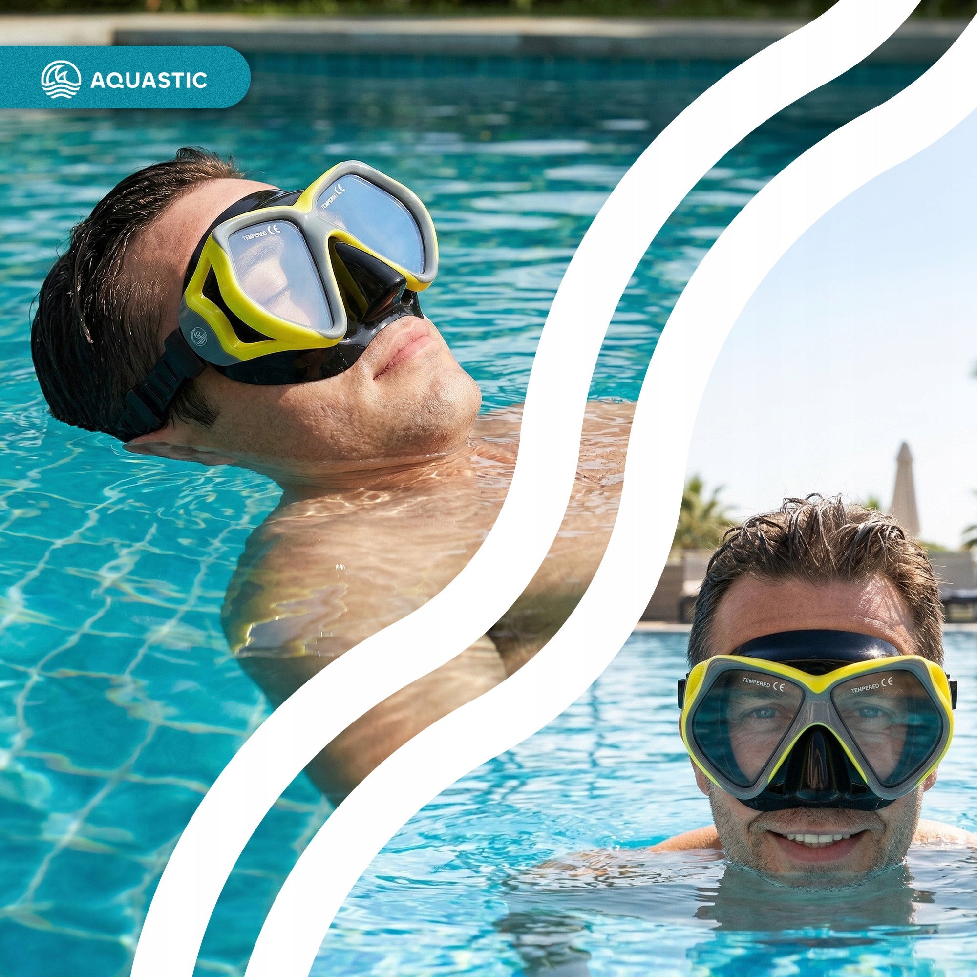 Snorkeling mask AQUASTIC Shoal grey Gender woman