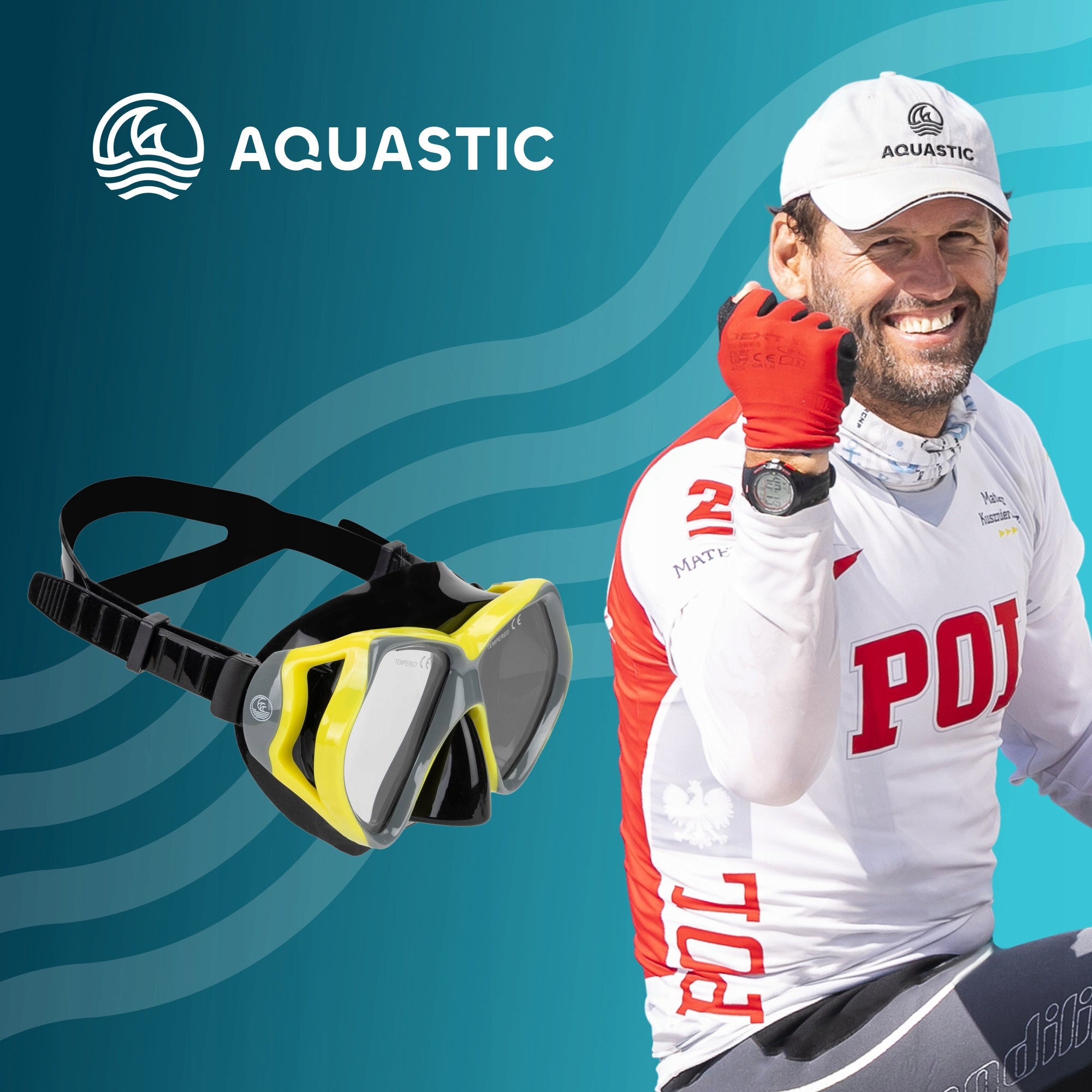 Snorkeling mask AQUASTIC Shoal grey Manufacturer code Shoal AQS-B4I024-GY