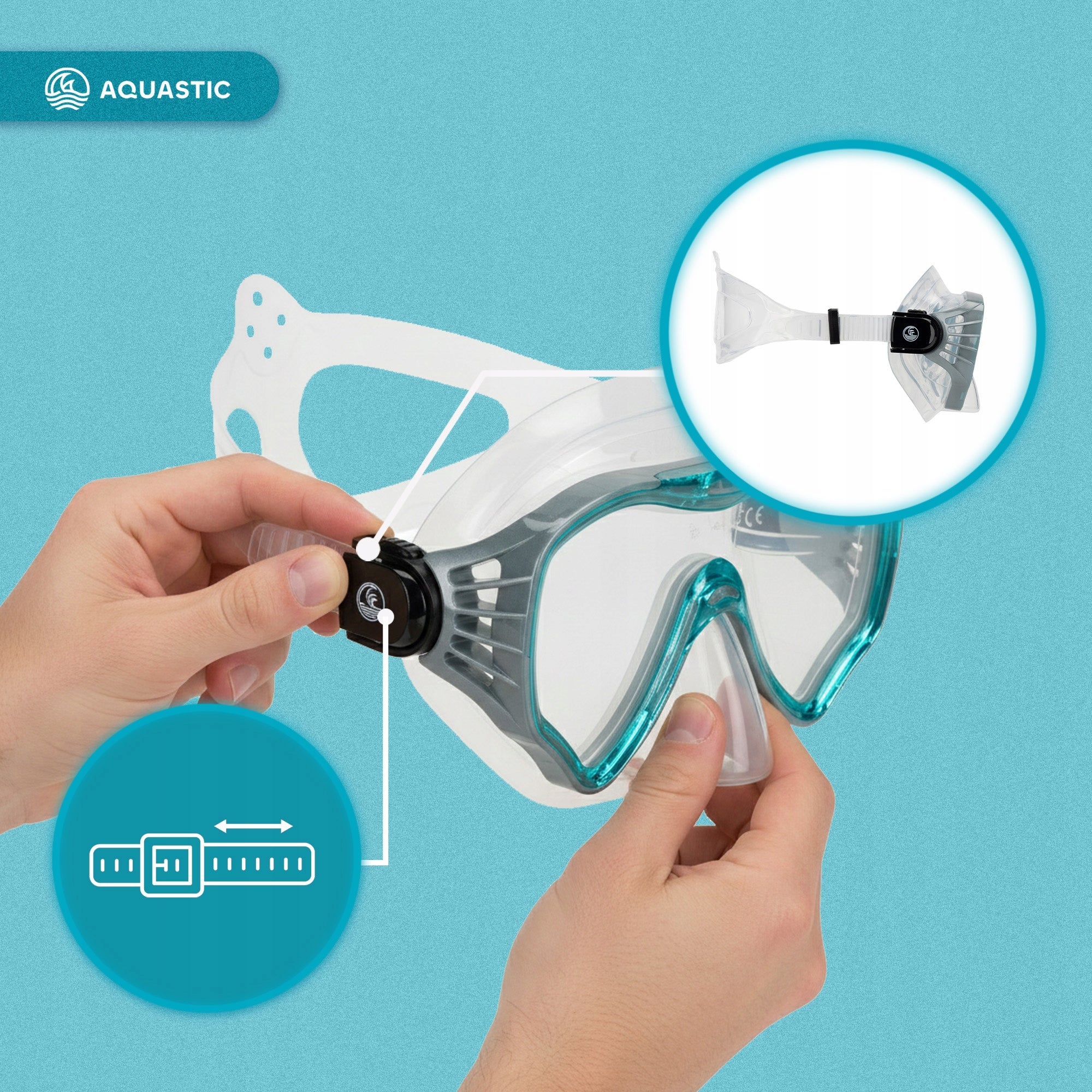 Snorkeling set AQUASTIC Jetty mask + snorkel + fins blue 38/42 EAN (GTIN) 5904823997347