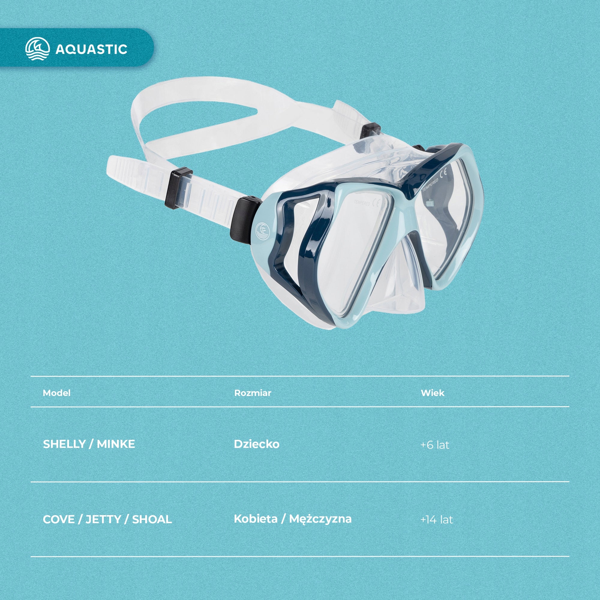 Snorkeling set AQUASTIC Shoal mask + snorkel + fins blue 38/42 Color blue