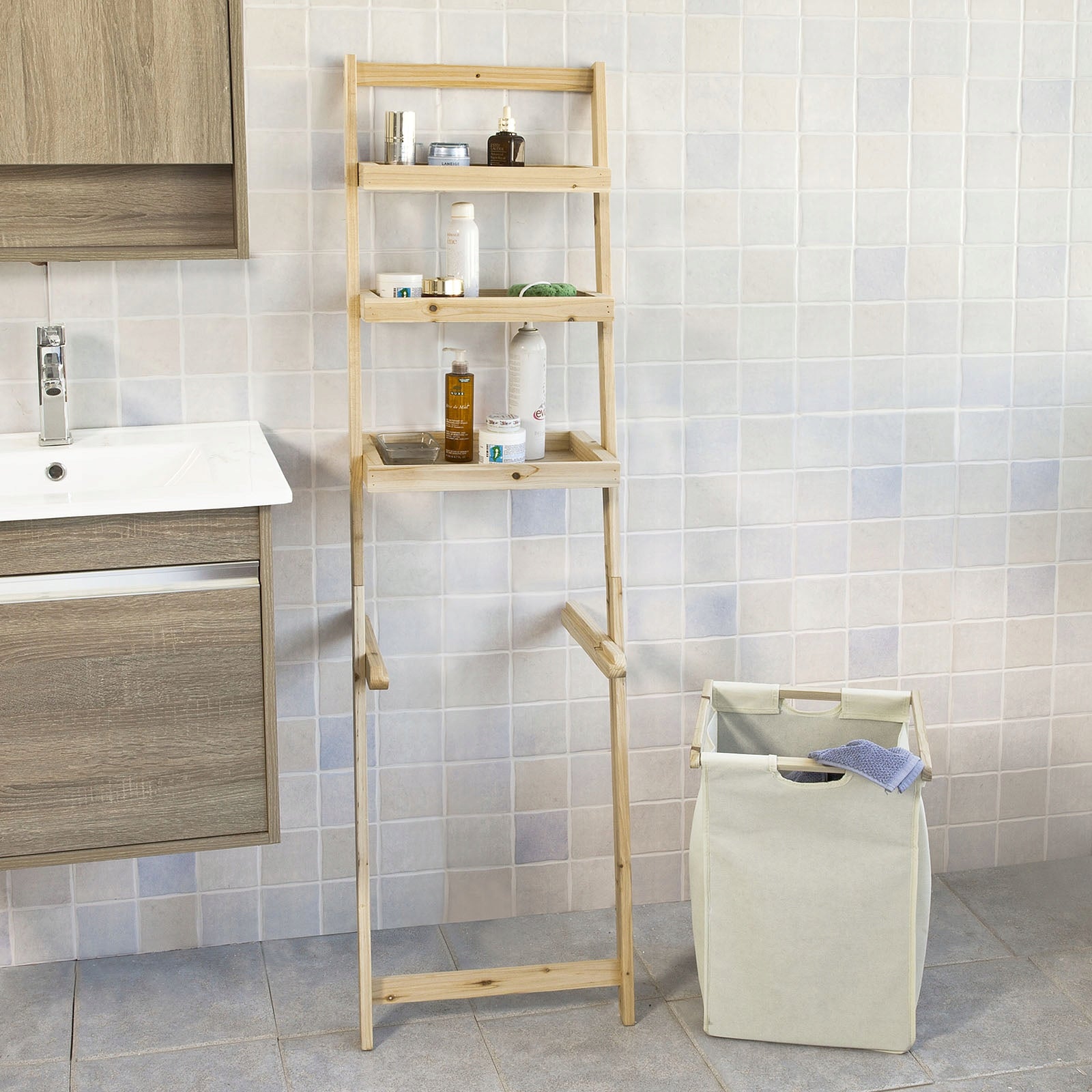 Badezimmerregal SoBuy FRG160-N, braun 