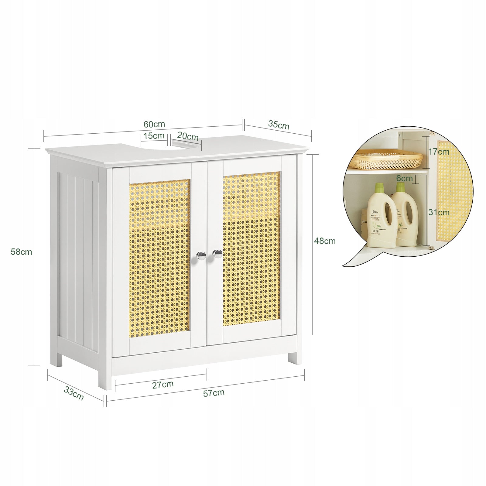 Badezimmerschrank SoBuy BZR72-W, weiß 