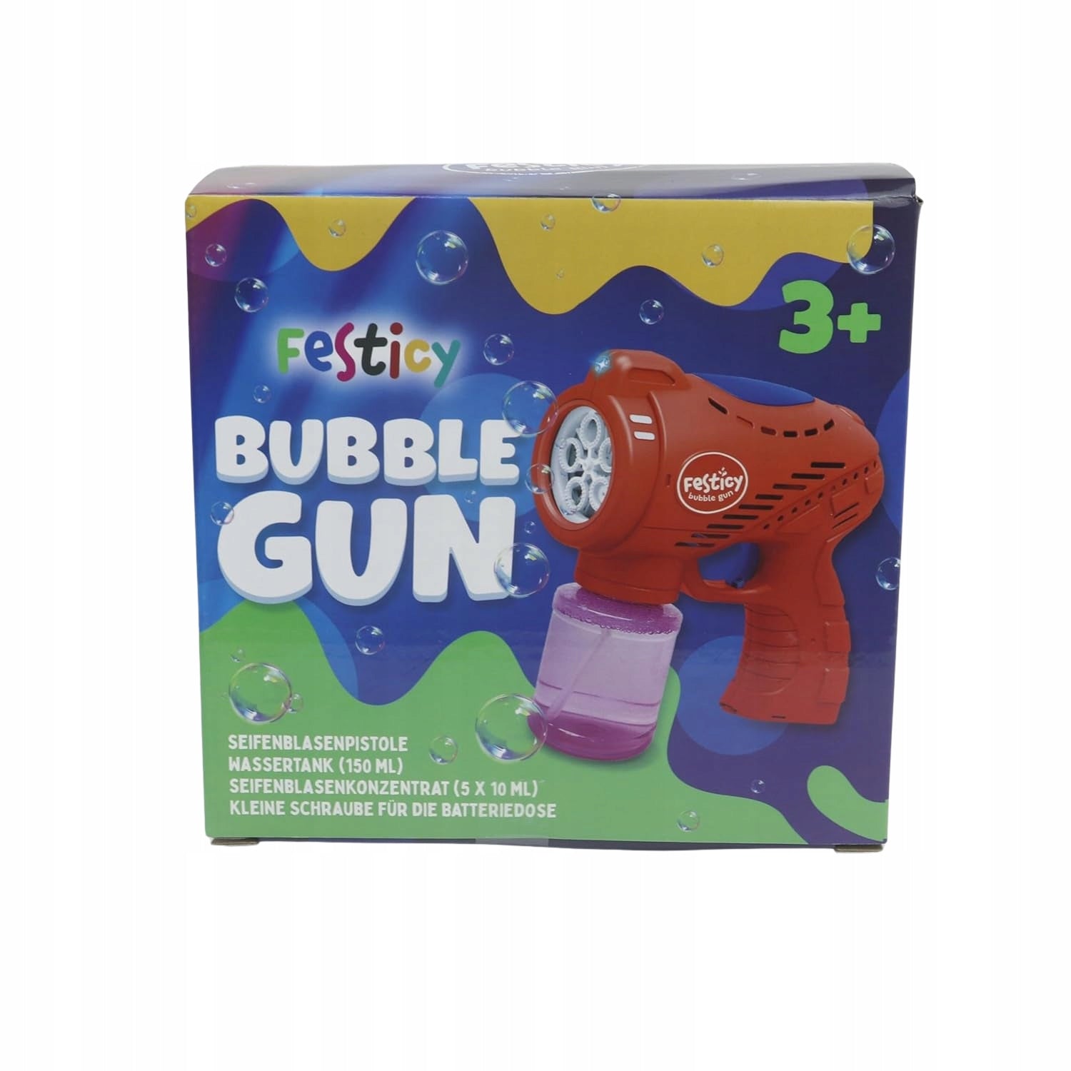 Soap Bubble Gun Battery Operated Bubble Machine LED Lighting Liquid Kid's age 3＋ years