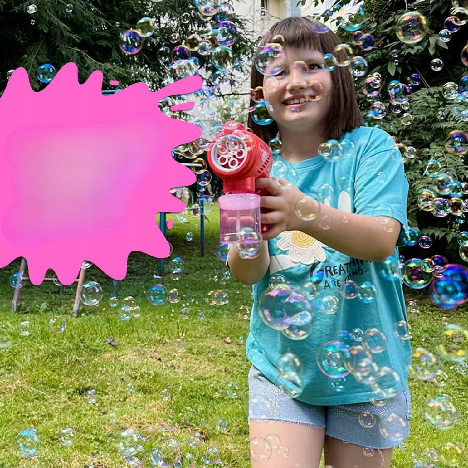 Soap Bubble Gun Battery Operated Bubble Machine LED Lighting Liquid Kind pistols