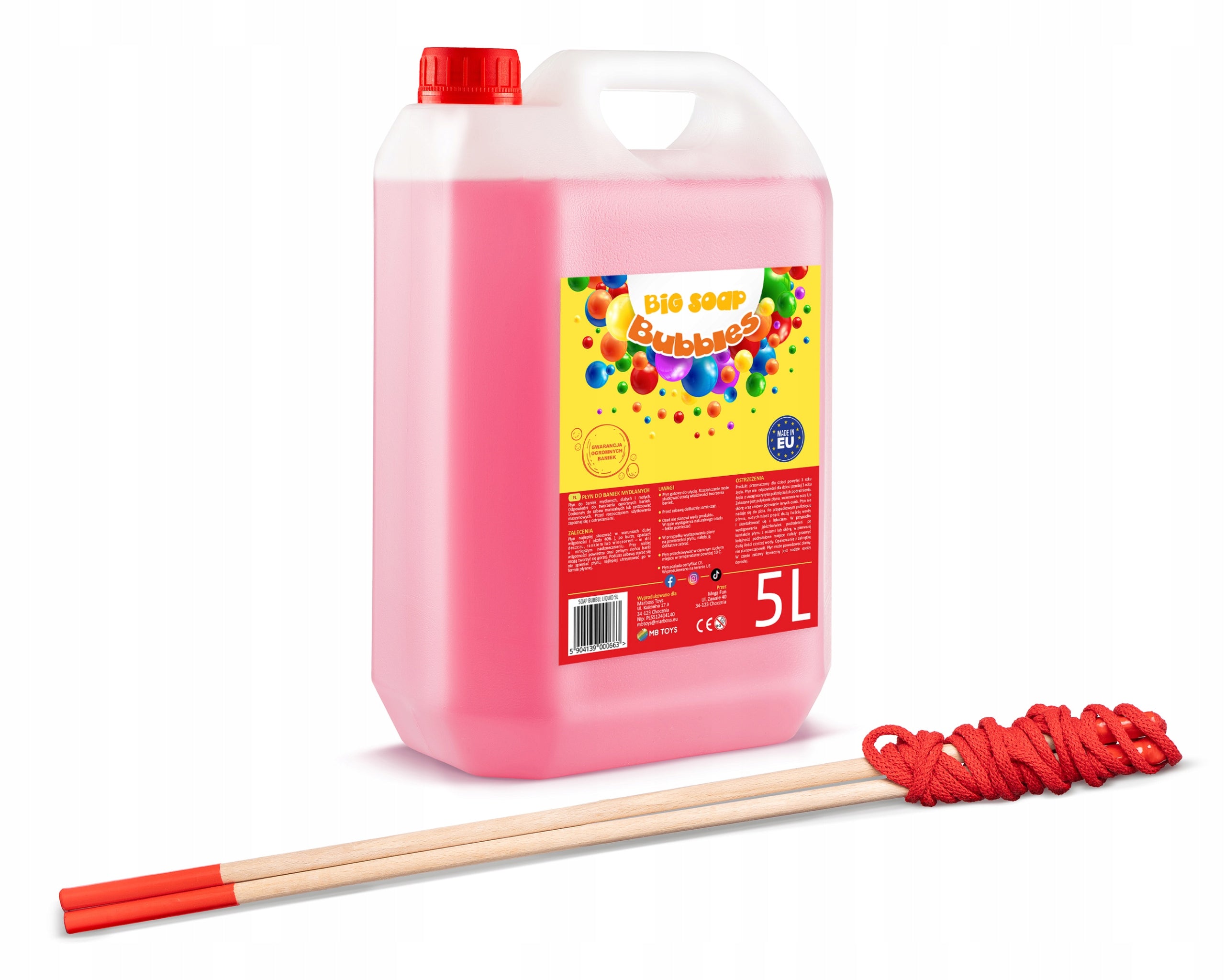 Soap Bubble Liquid 5L + 1 Stick Drawstring Set Large Soap Bubbles Capacity 5000 ml