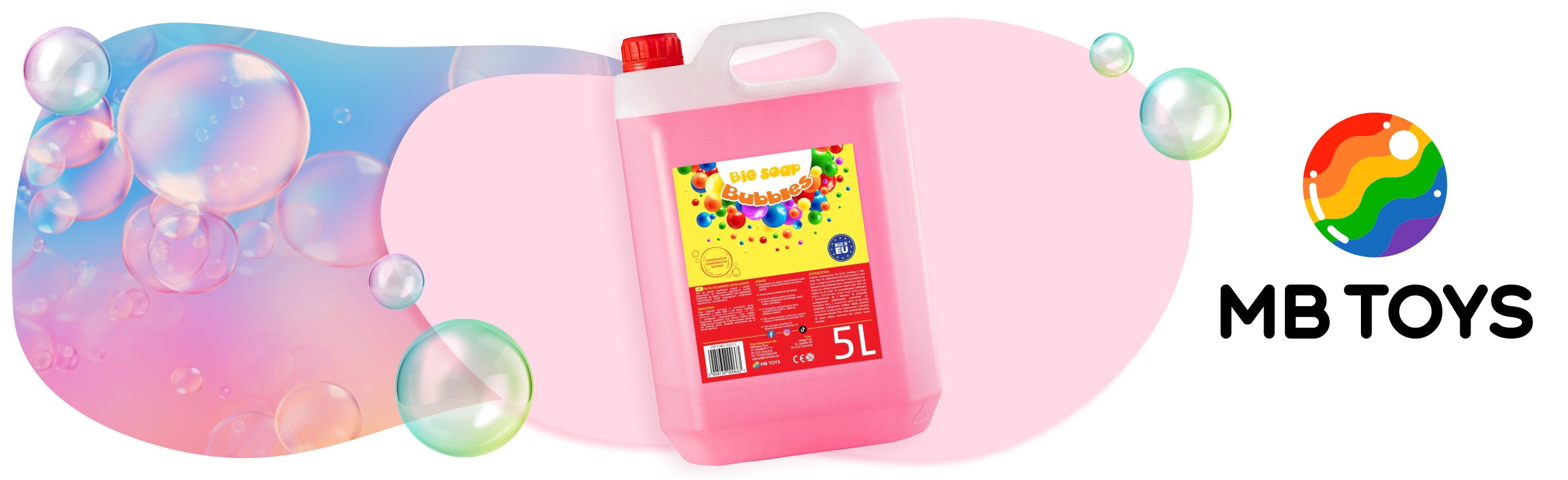 Soap Bubble Liquid 5L Large Bubbles Colorful MBTOYS Packaging status original