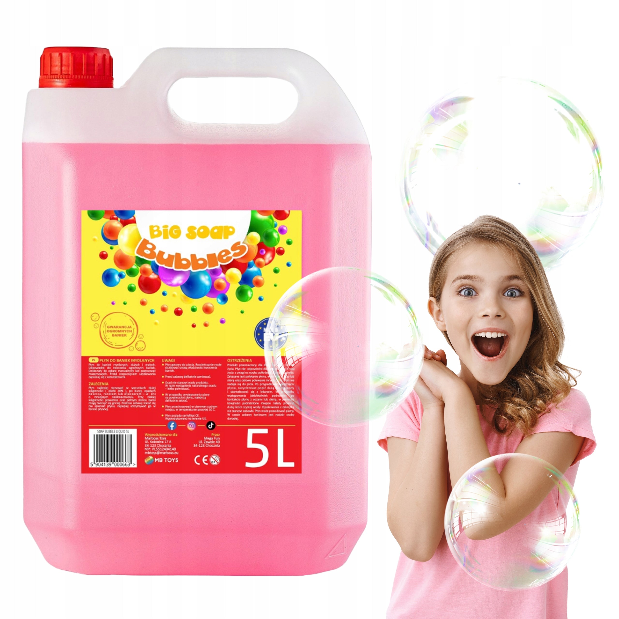 Soap Bubble Liquid 5L Large Bubbles Colorful MBTOYS