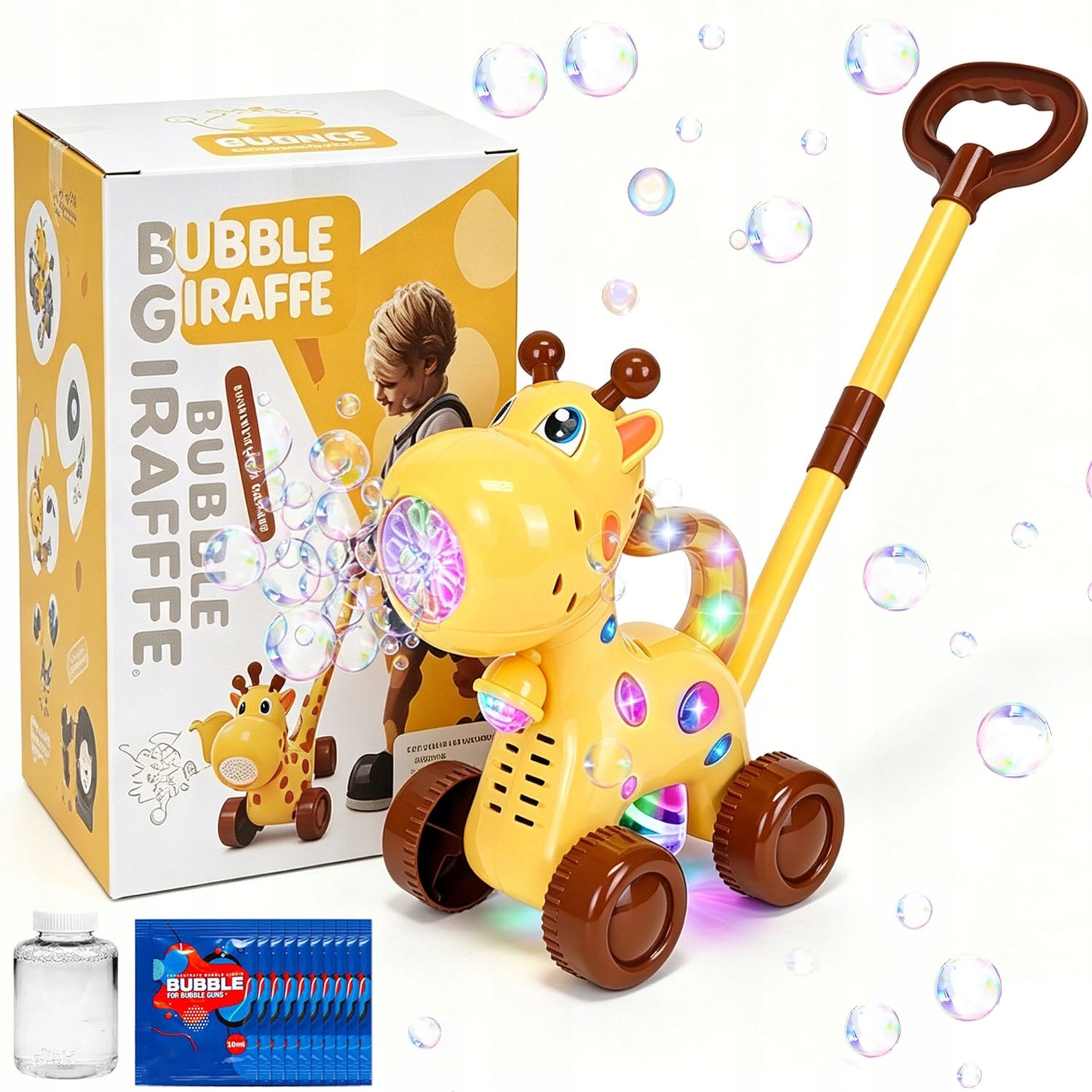 Soap Bubble Making Gun Giraffe Automatic + Baby Liquid