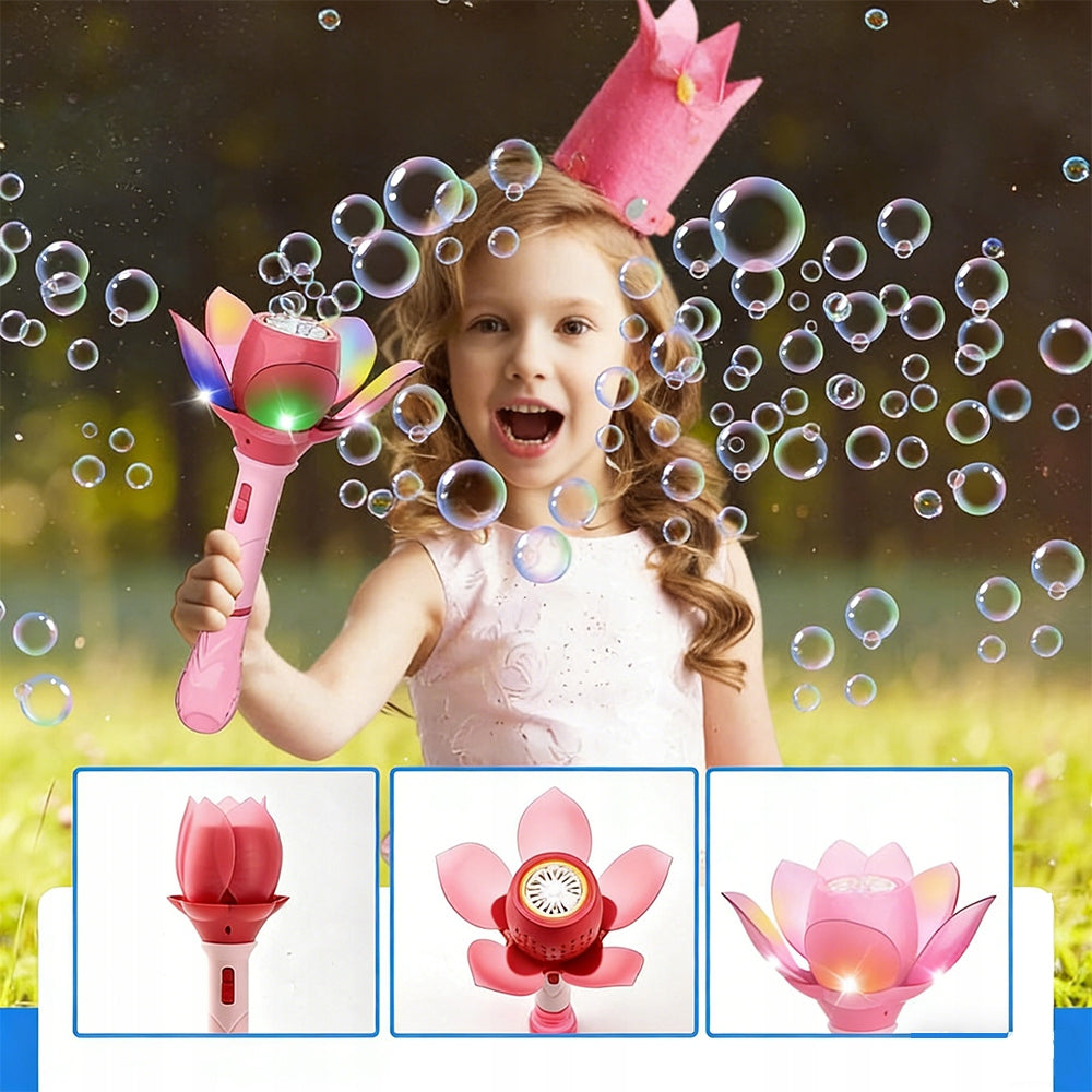 Soap Bubble Making Kit Led Flower Wand Pink Packaging status original