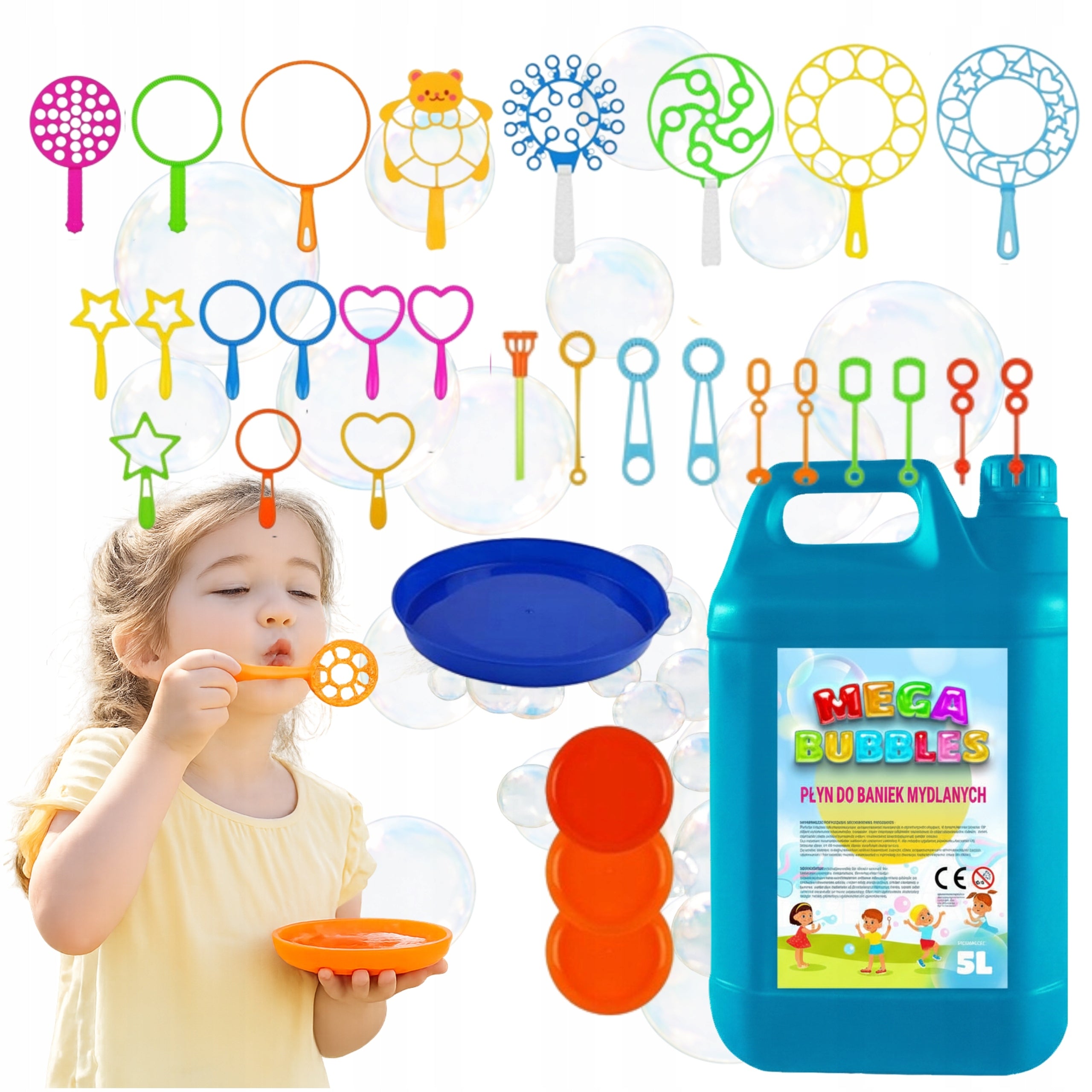 Soap Bubble Set 31 Tools Multicolor + Bubble Liquid 5L