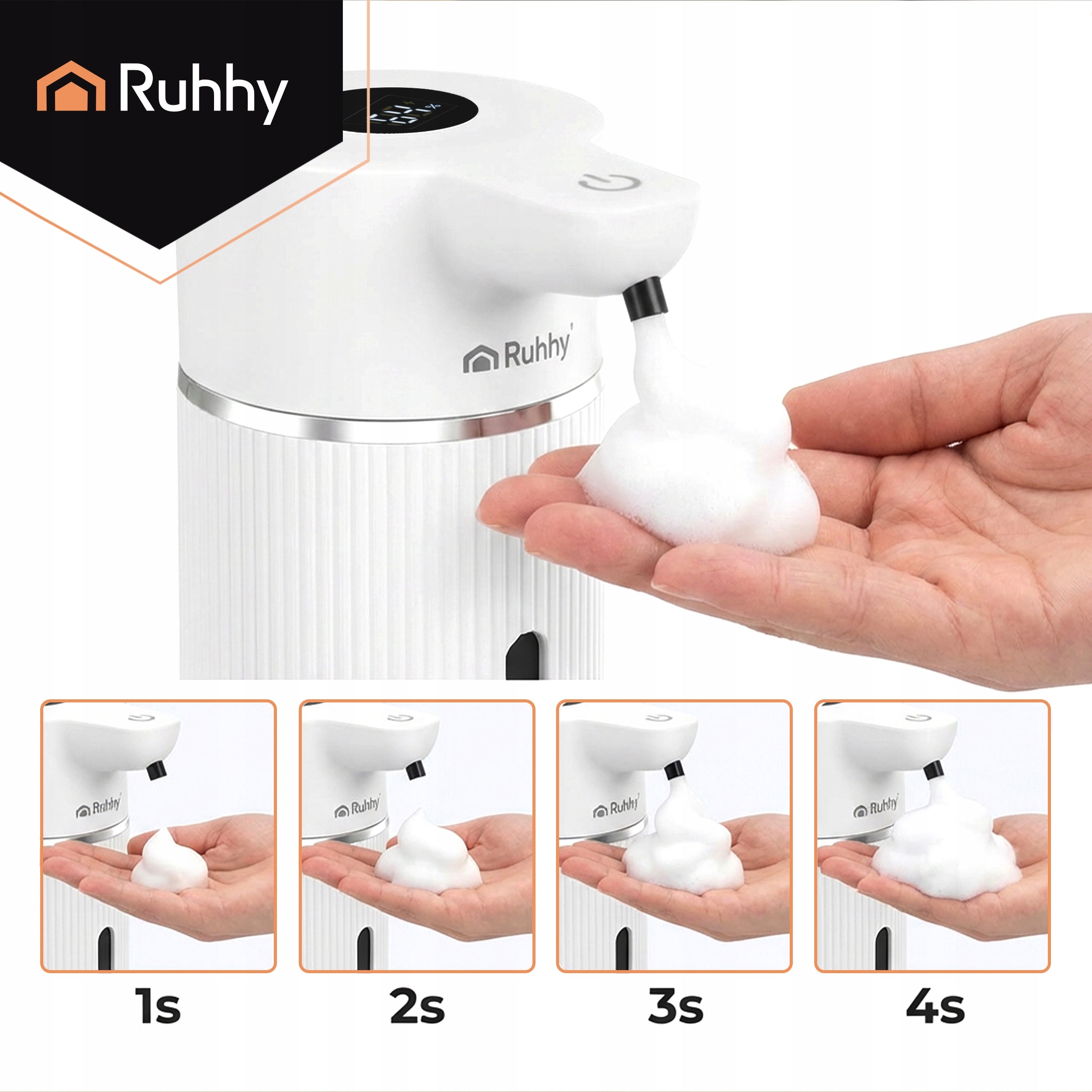 Soap Dispenser Automatic Touchless USB Dispenser Large 420ml White Packaging status original