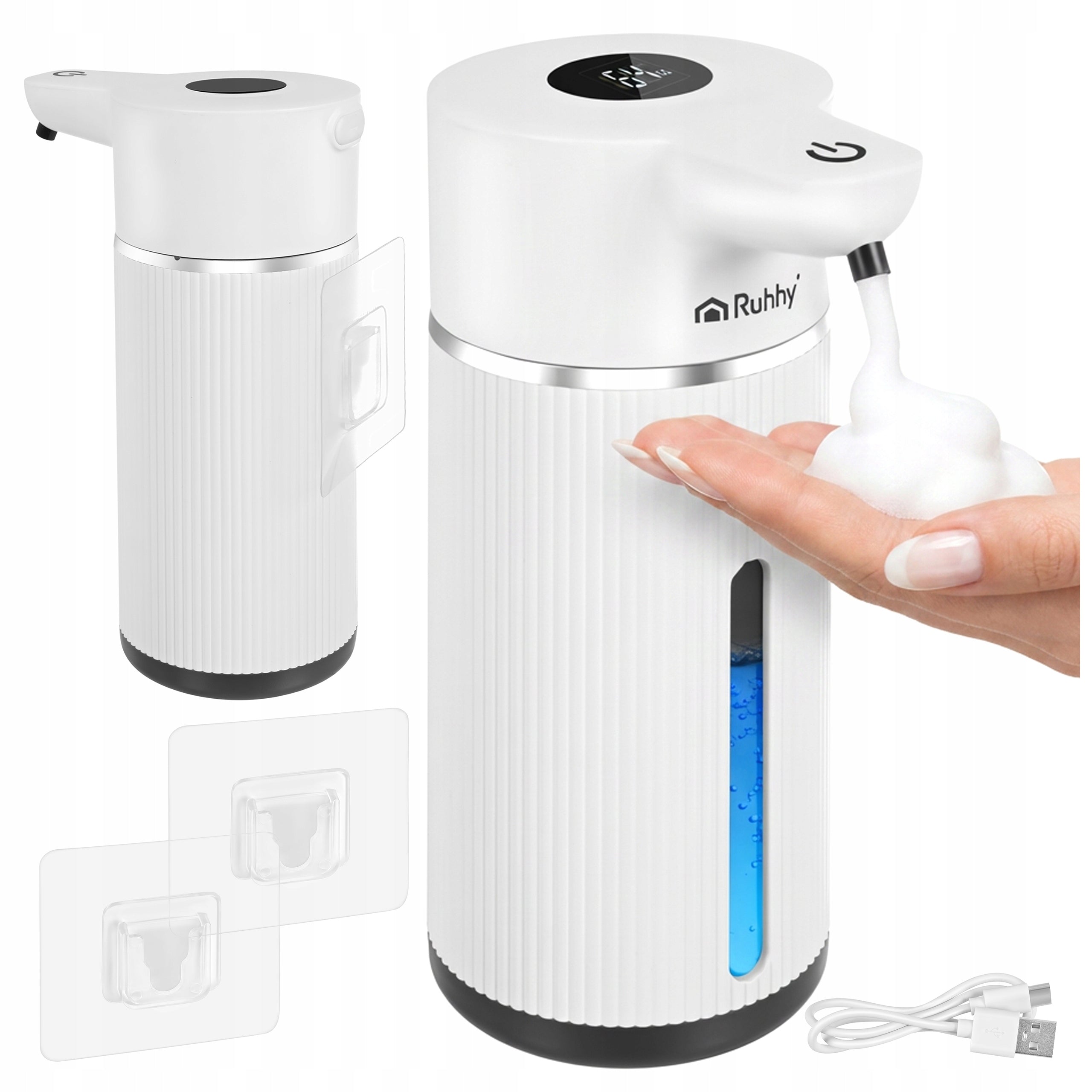Soap Dispenser Automatic Touchless USB Dispenser Large 420ml White