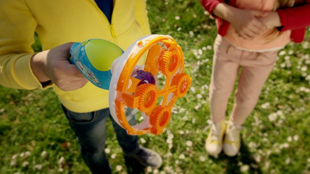 Soap bubble gun FRU BLU BLASTER + LIQUID Kind pistols