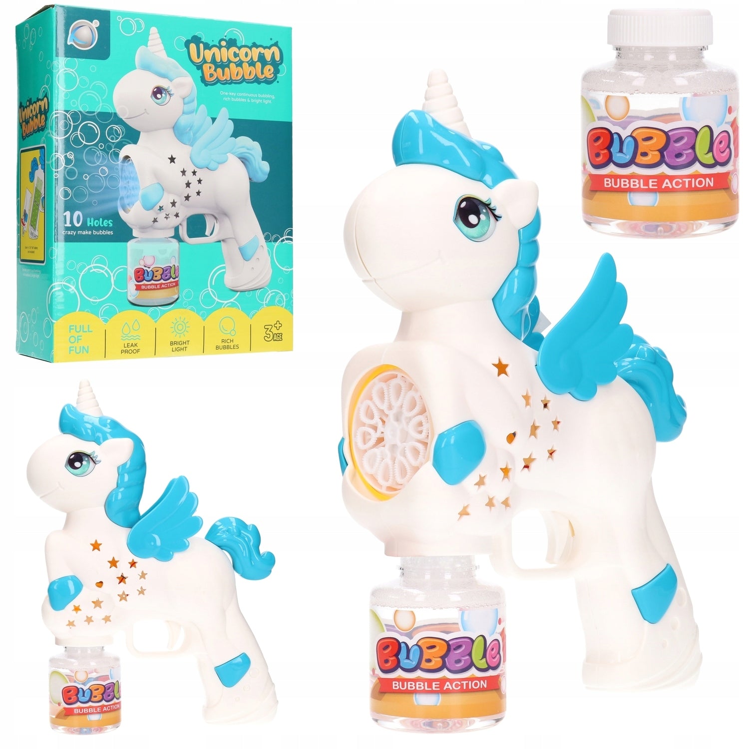 Soap bubble gun HORSE UNICORN bubble launcher 5367 Brand Biały