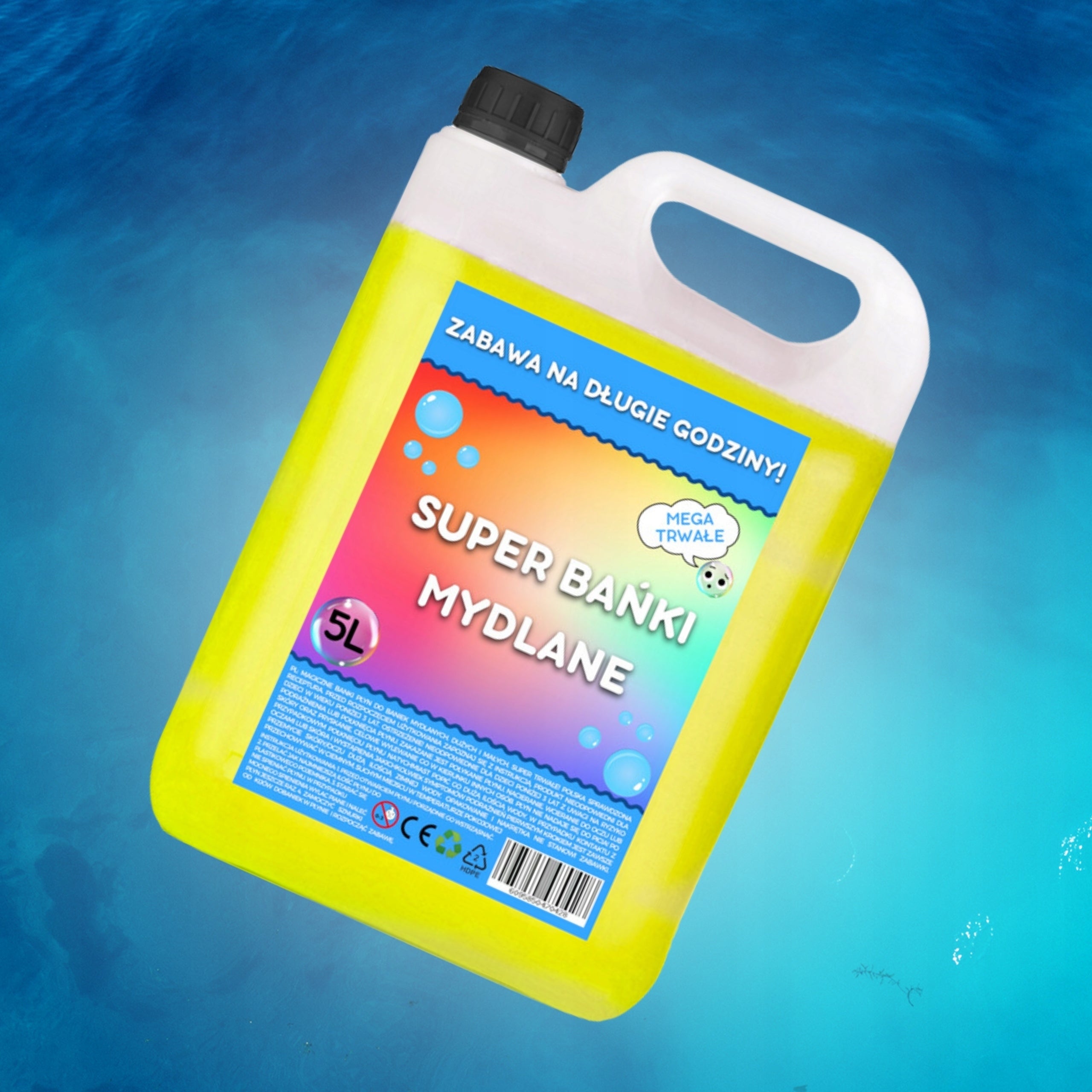 Soap bubble liquid 2x5 L large 10l + sticks Color yellow