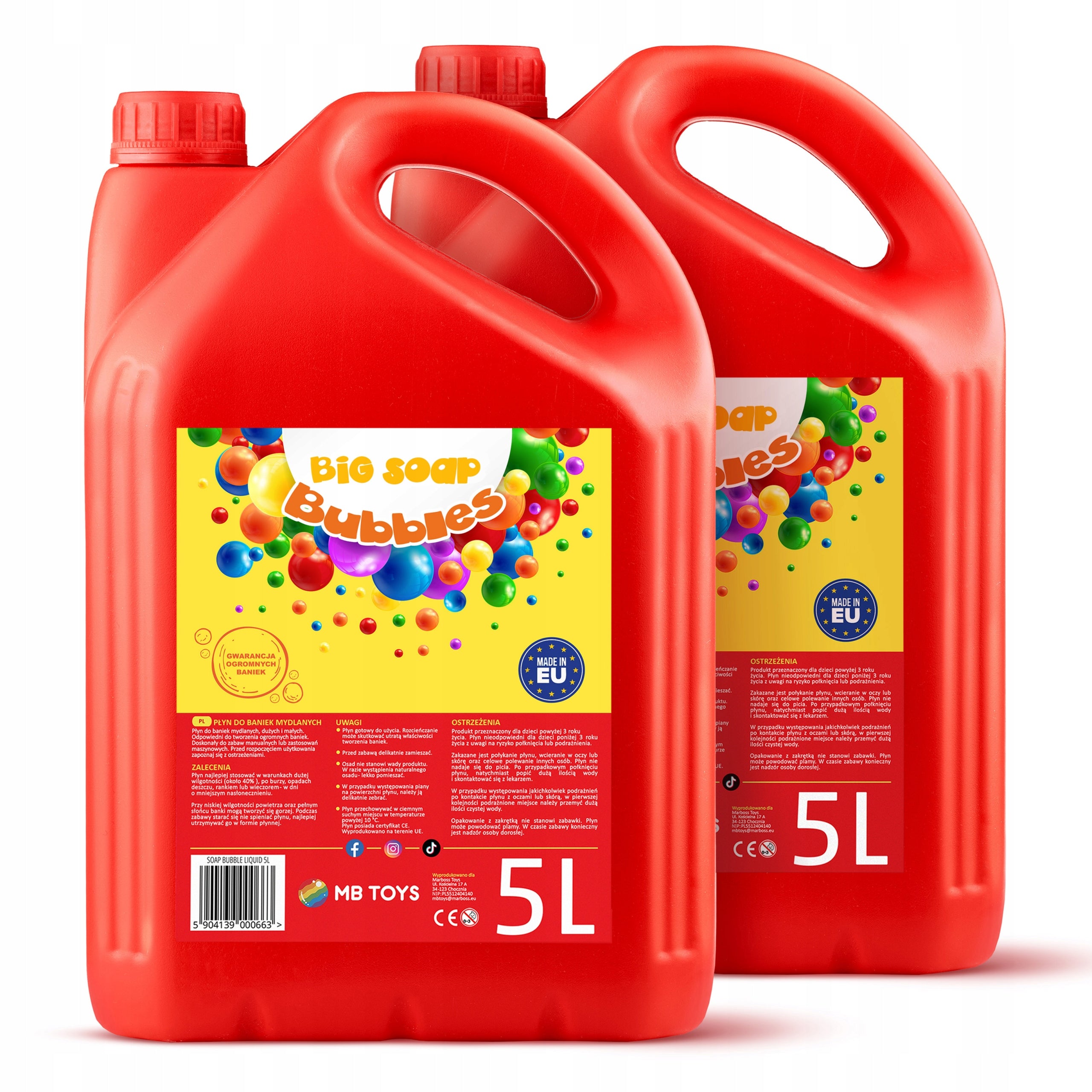 Soap bubble liquid PRO 10L - SET OF 2 x 5L - PL - MBTOYS