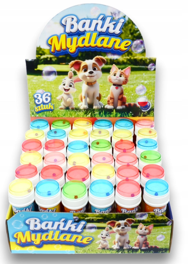 Soap bubbles with game 36 pcs ANIMALS COLORFUL BUBBLES Packaging status original