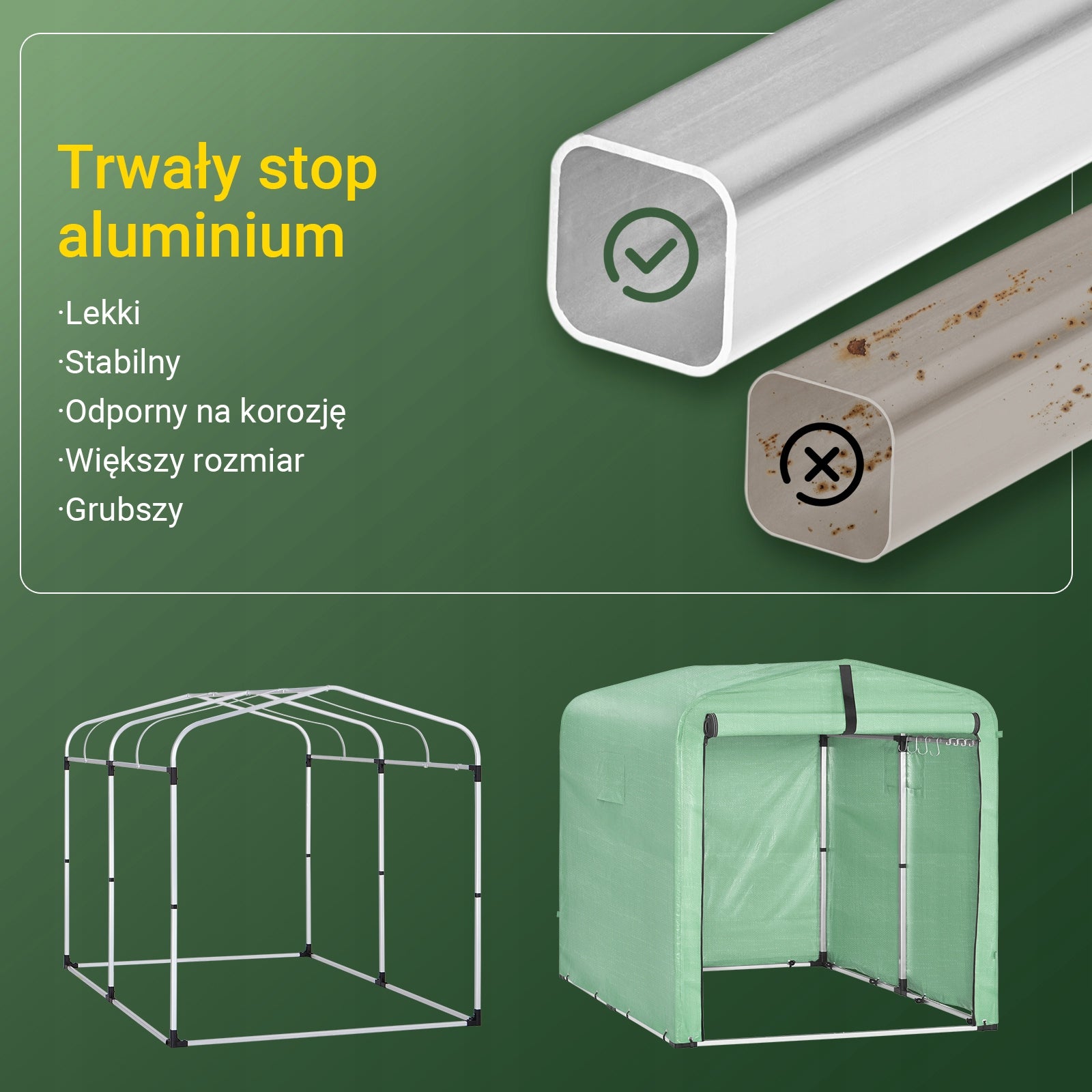 Sobuy UV Garden Tent for 2 to 3 Bikes Waterproof Storage KLS11-L-GR Color green