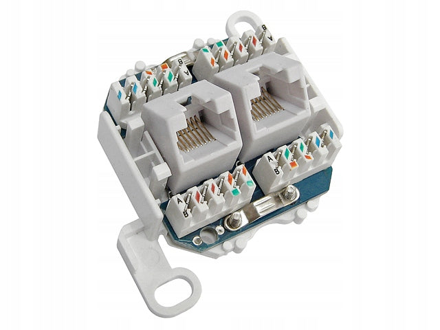 Socket 2x RJ45/8P8C cat.5E UTP surface mounted angular contacts LSA EAN (GTIN) 5905247242488
