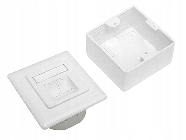 Socket 2x RJ45/8P8C cat.6 STP shielded flush-mounted/surface-mounted DIGITUS