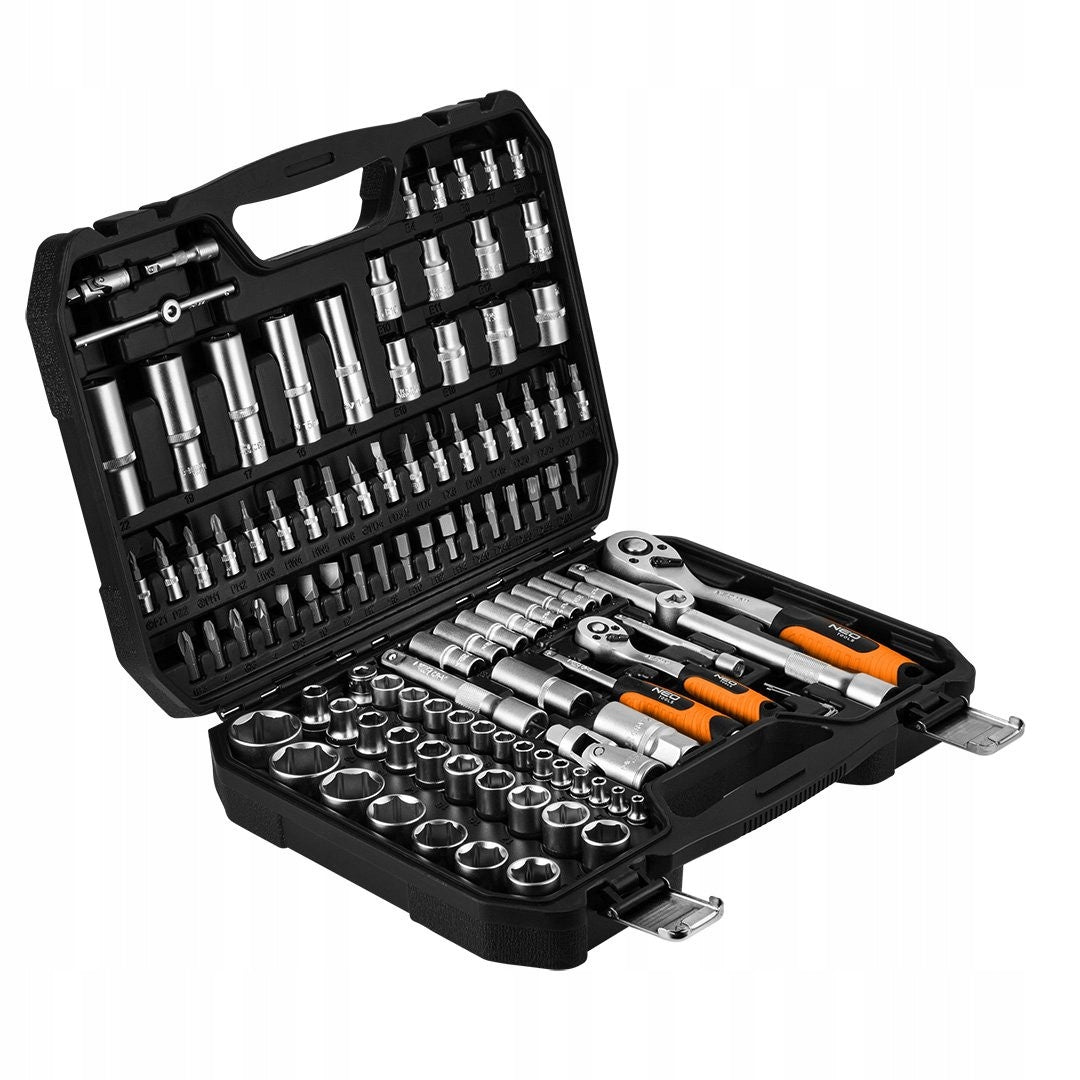Socket Wrench Set 110 Elements 1/2", 1/4" Suitcase NEO TOOLS