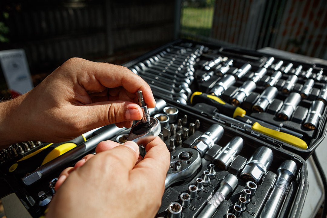 Socket Wrench Set Large 219 el. 1/2" 3/8" 1/4" Stainless Steel Suitcase TOPEX Brand TOPEX