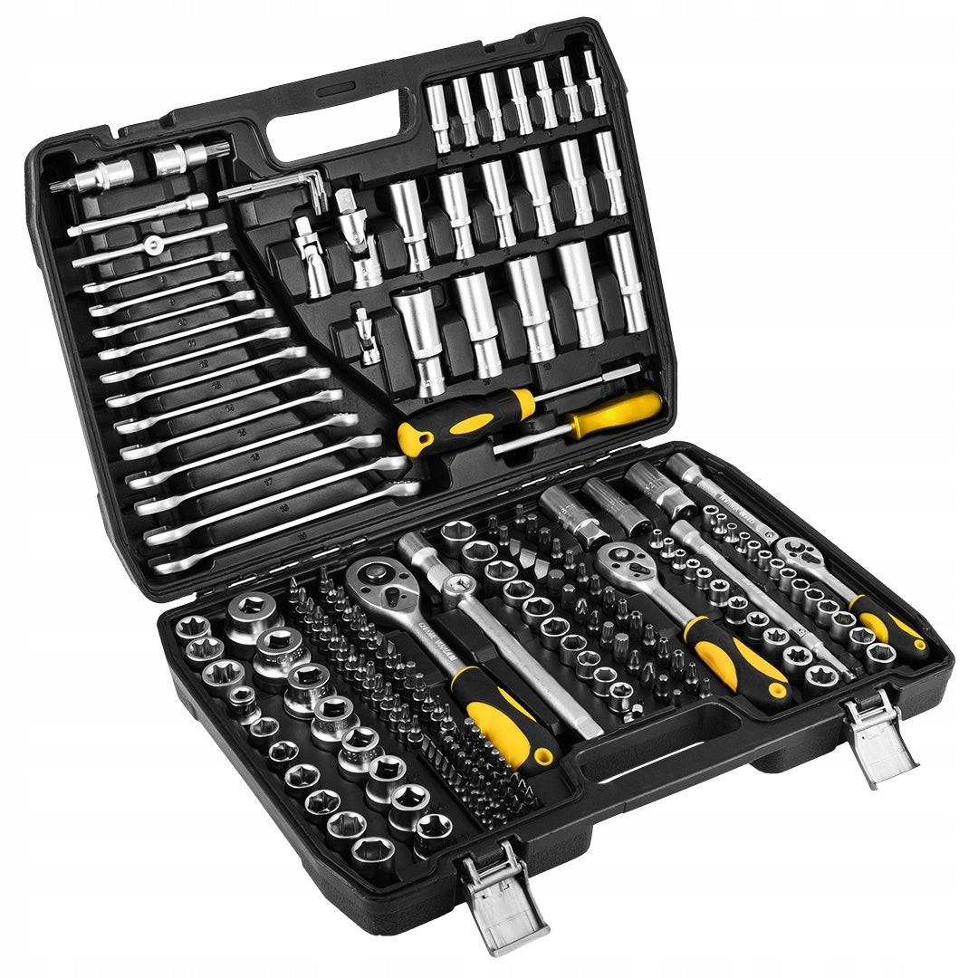 Socket Wrench Set Large 219 el. 1/2" 3/8" 1/4" Stainless Steel Suitcase TOPEX EAN (GTIN) 5902062034298