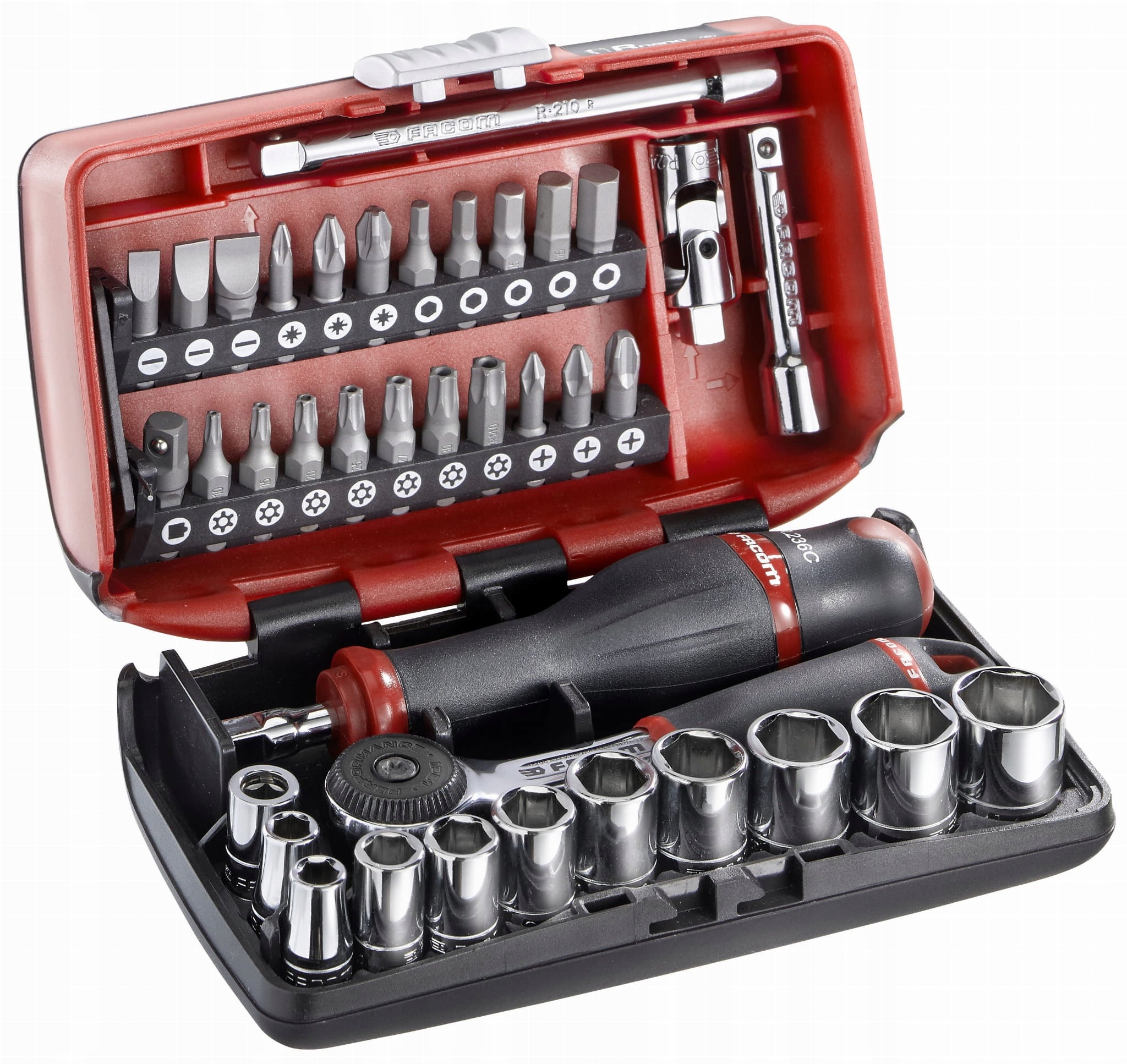 Socket set 1/4 + accessories FACOM R2NANO