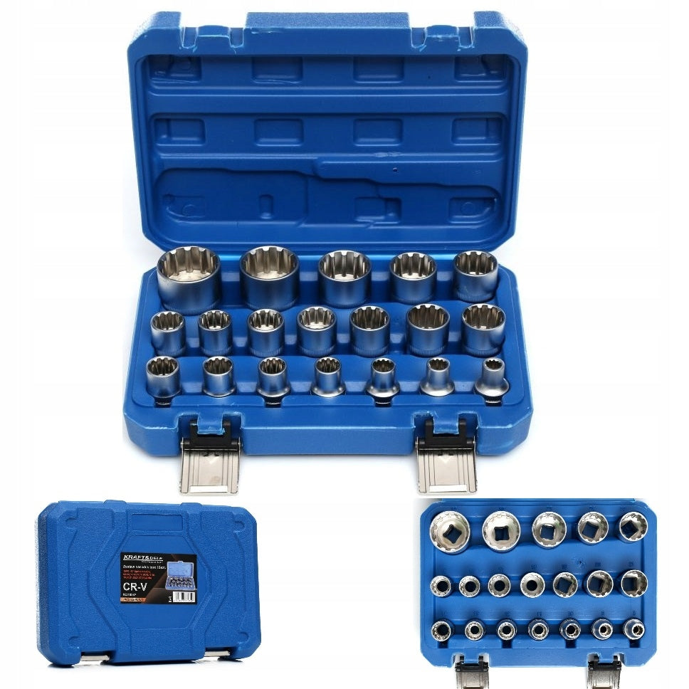 Socket wrench Kraft&Dele 19 sockets E-Torx 1/2'' 8-32 mm Brand Kraft&Dele