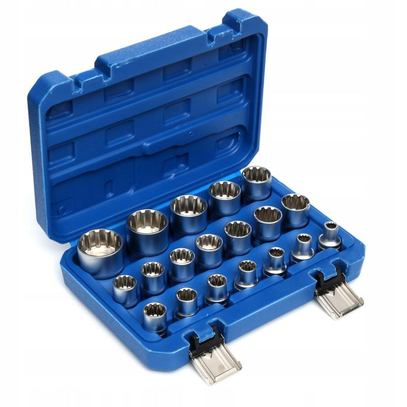 Socket wrench Kraft&Dele 19 sockets E-Torx 1/2'' 8-32 mm Key type socket