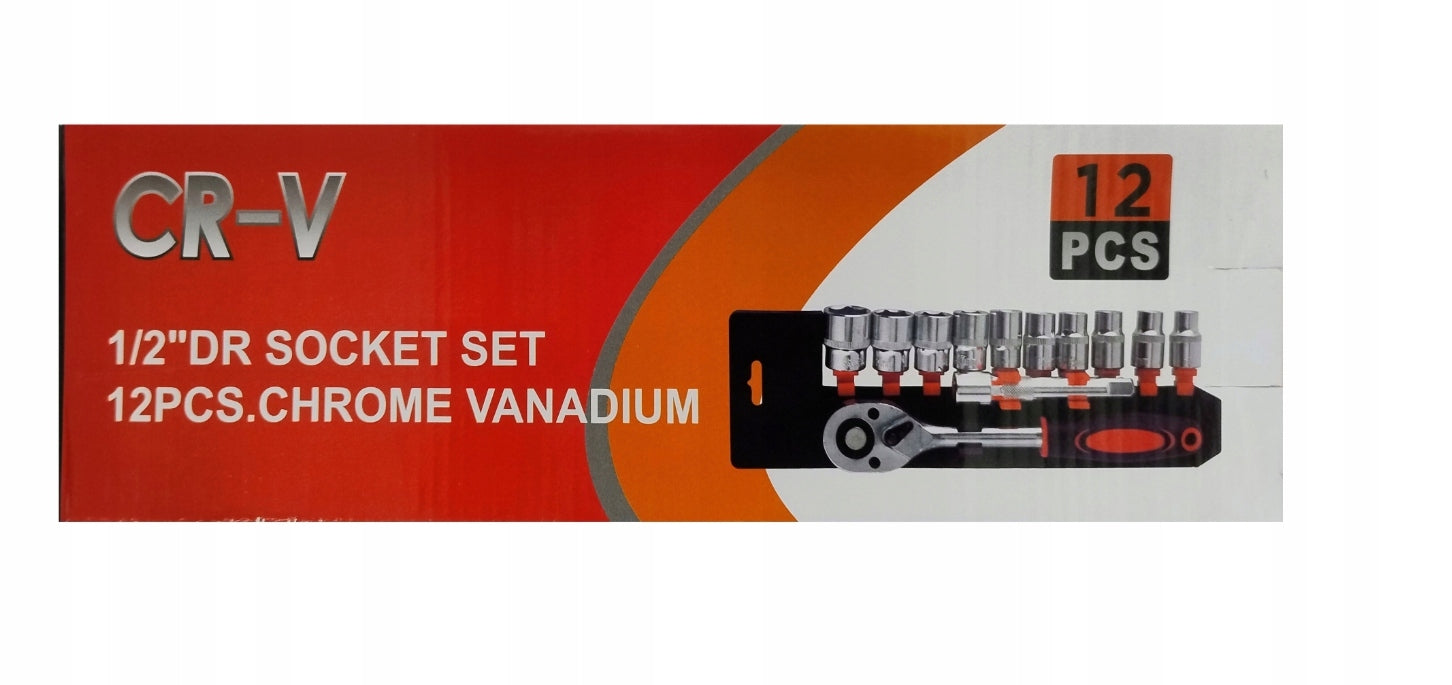 Socket wrench set 1/2" 12 el. ratchet CR-V tool Manufacturer code KLUCZ-NAS-1/2-CAL