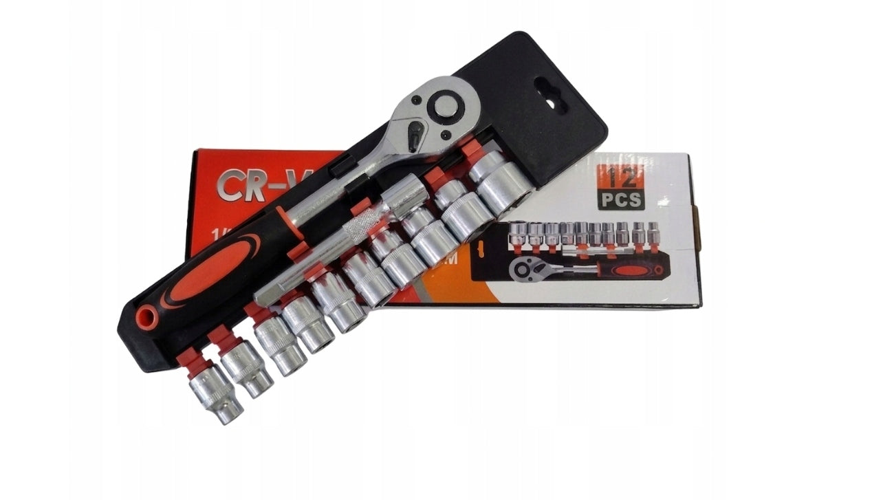 Socket wrench set 1/2" 12 el. ratchet CR-V tool Packaging status original