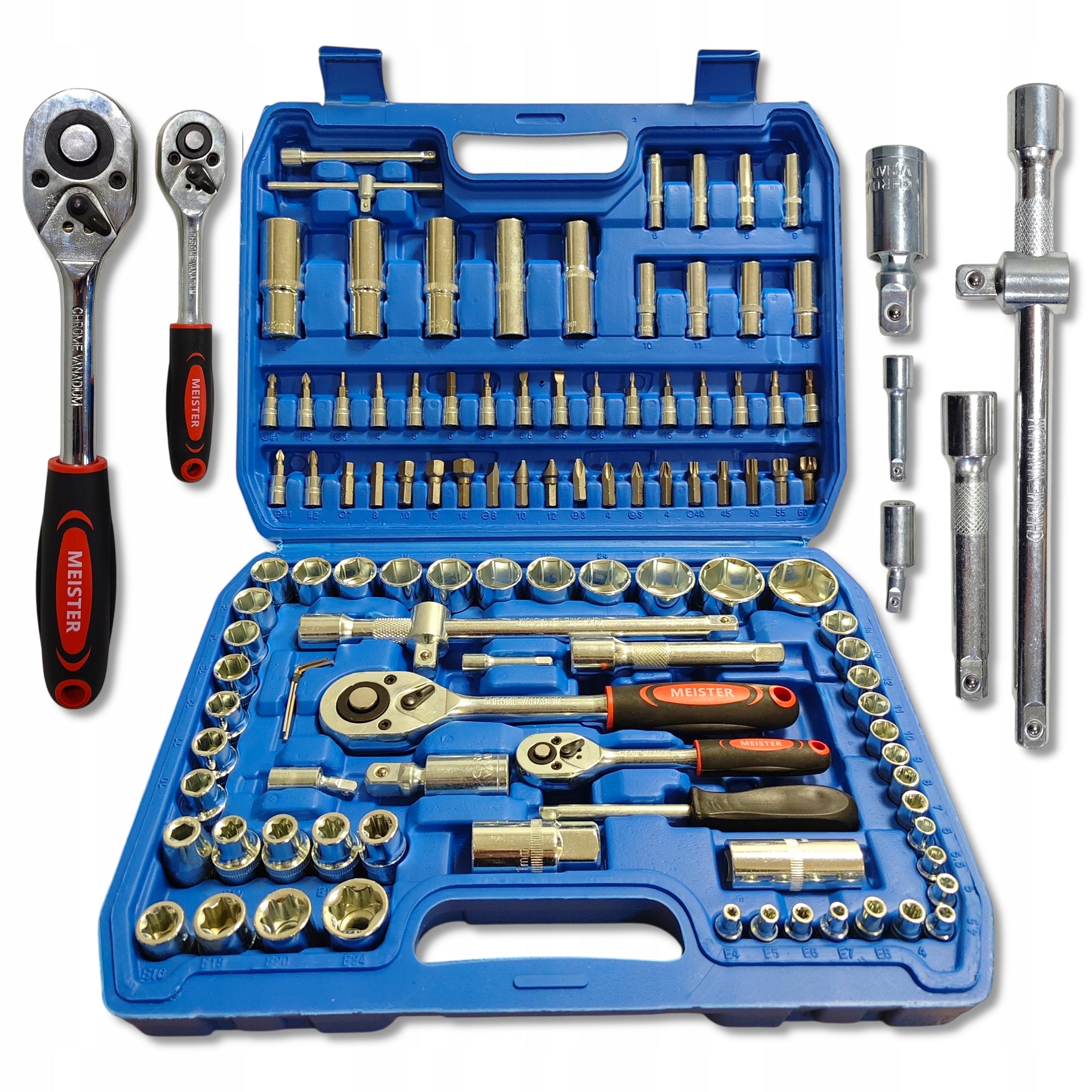 Socket wrench set 108 Element Meister MS-650 suitcase