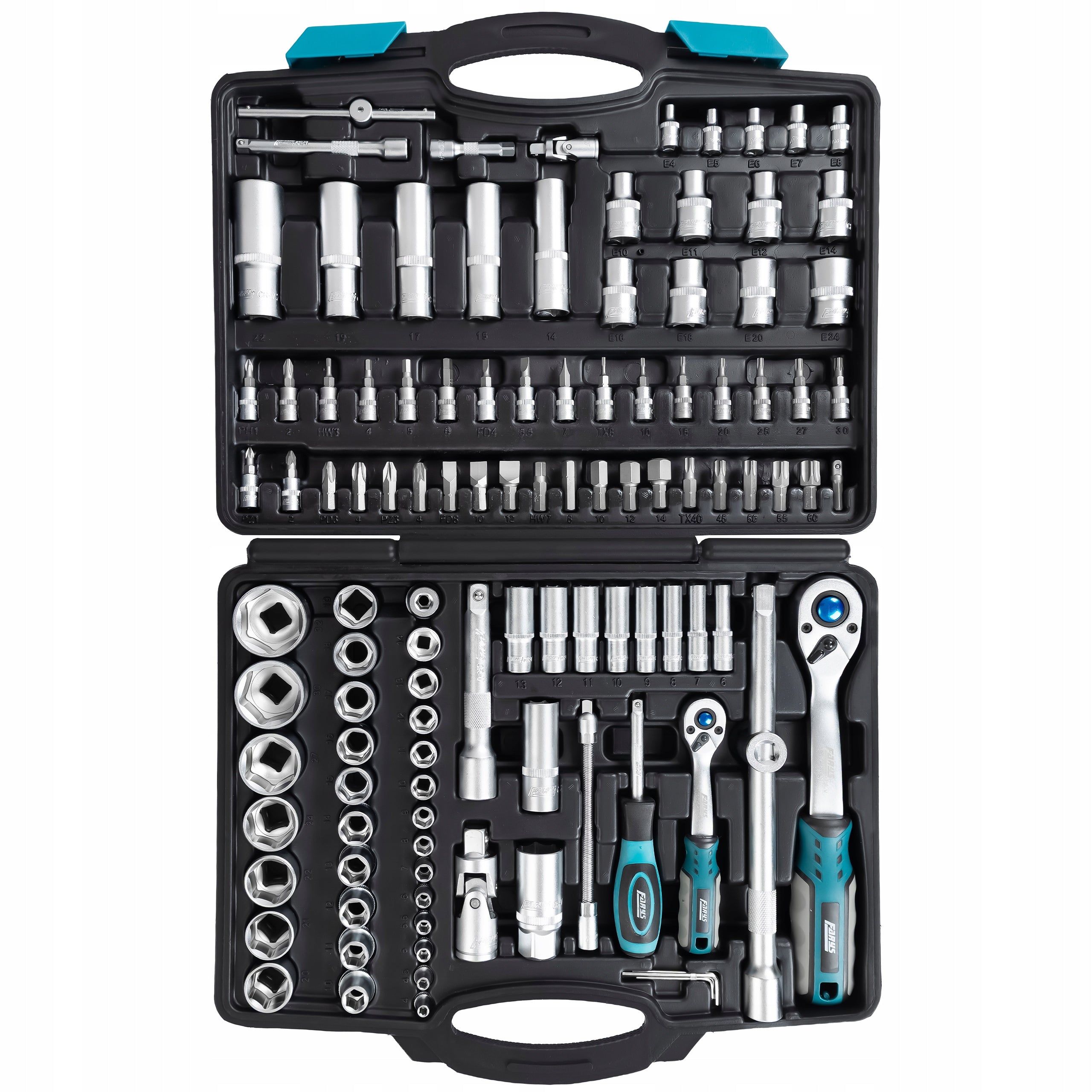 Socket wrench set 108el CRV 1/2 1/4 ratchets whipped suitcase Number of items in the set 108