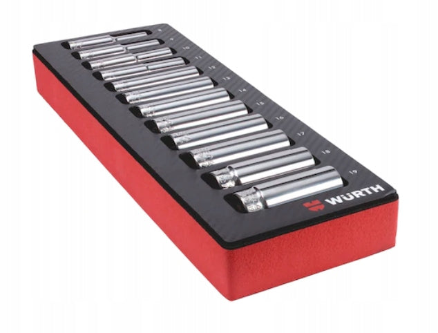 Socket wrench set 3/8 inch 2.4.1, 12 el. Wurth