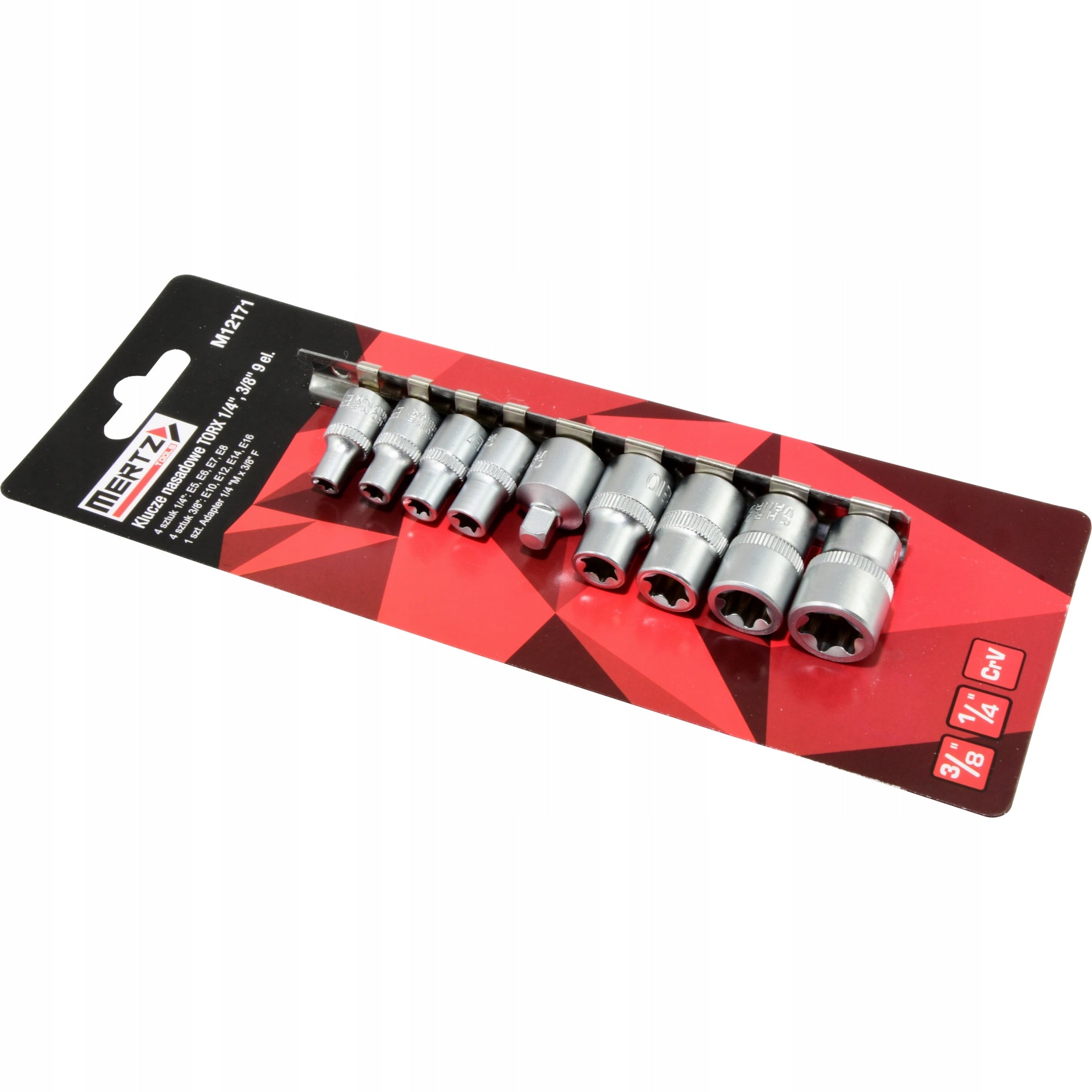 Socket wrench set Mertz set bits 1/4" 3/8" type-E M12171 x9 Packaging status original