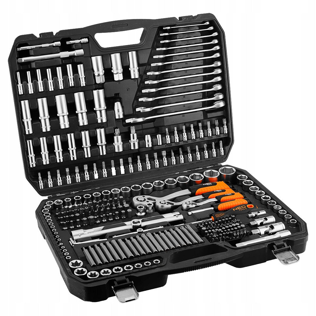 Socket wrench set NEO 10-218 300 el. 1/2 3/8 1/4 CrV -