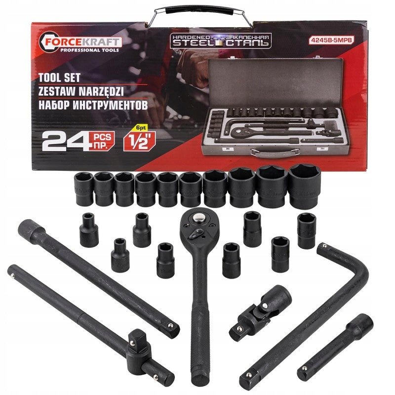Socket wrench set ratchet socket 1/2" 8-32mm 24el Manufacturer code 57604