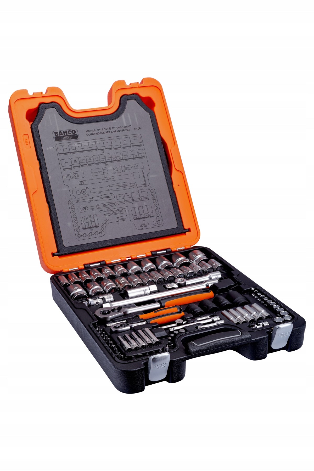 Socket wrench set socket wrenches 1/2 BAHCO S106 106 pieces Manufacturer code S106