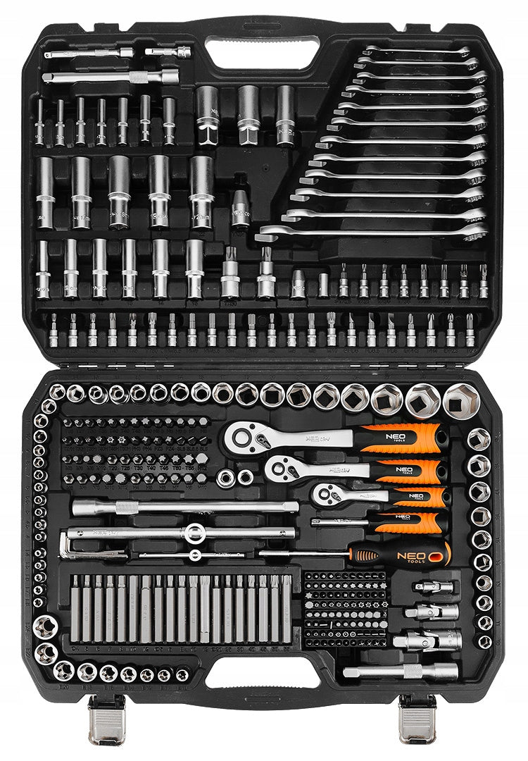 Socket wrenches 300 el. 1/2", 3/8", 1/4" Suitcase NEO TOOLS Manufacturer code 10-218