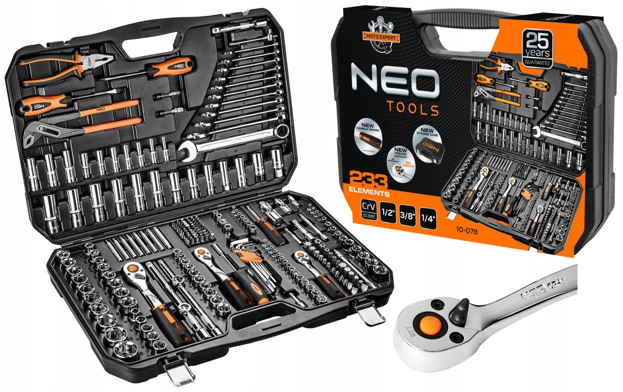 Socket wrenches Neo Tools 10-078 1/2", 3/8" , 1/4", set of 233 Manufacturer code 10-078