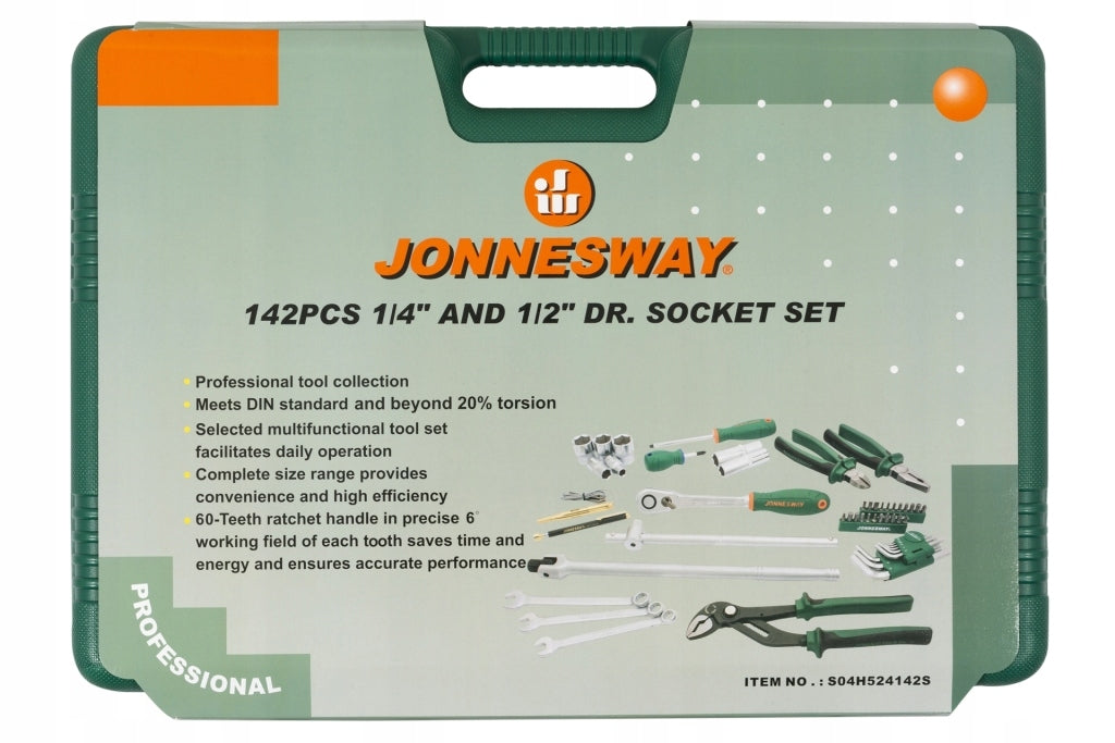 Socket wrenches and hand tools set 142 el. Jonnesway S04H524142S Manufacturer code S04H524142S