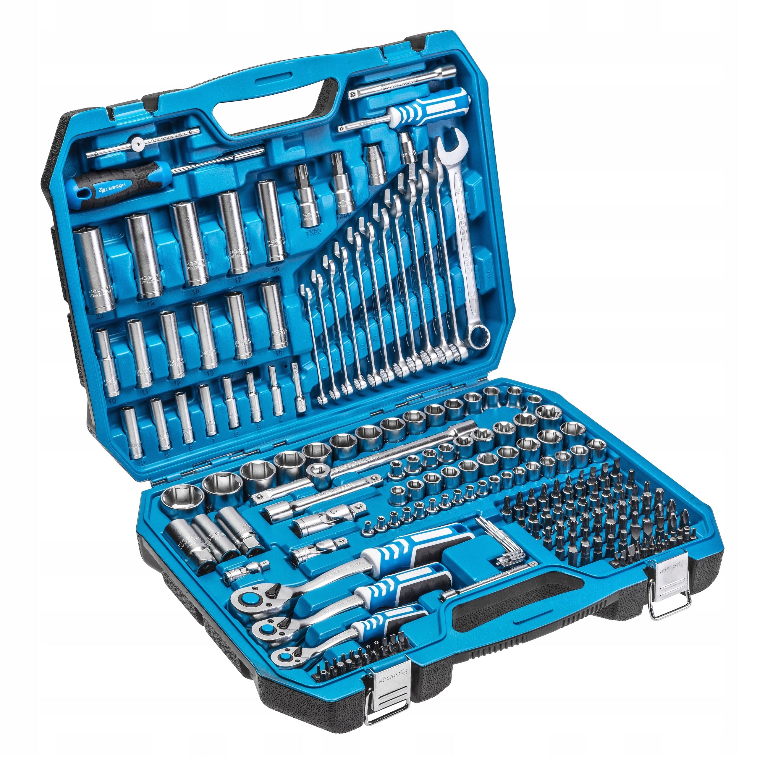 Socket wrenches suitcase flat eye set 222 el. HT1R444 HOGERT