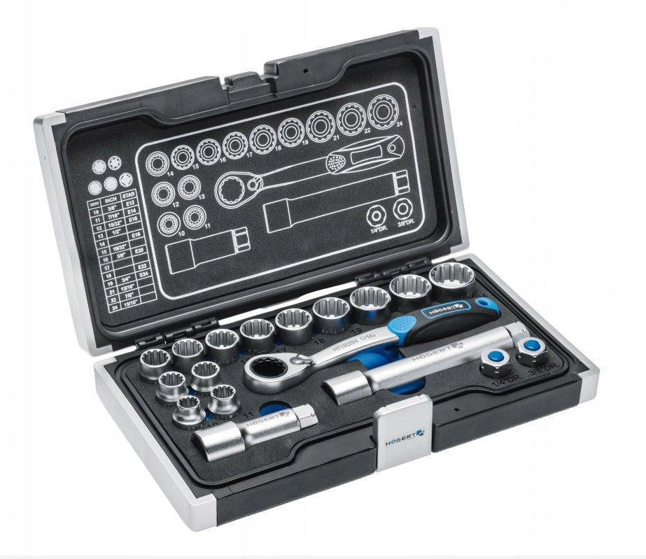 Socket wrenches through set 18el. HT1R478