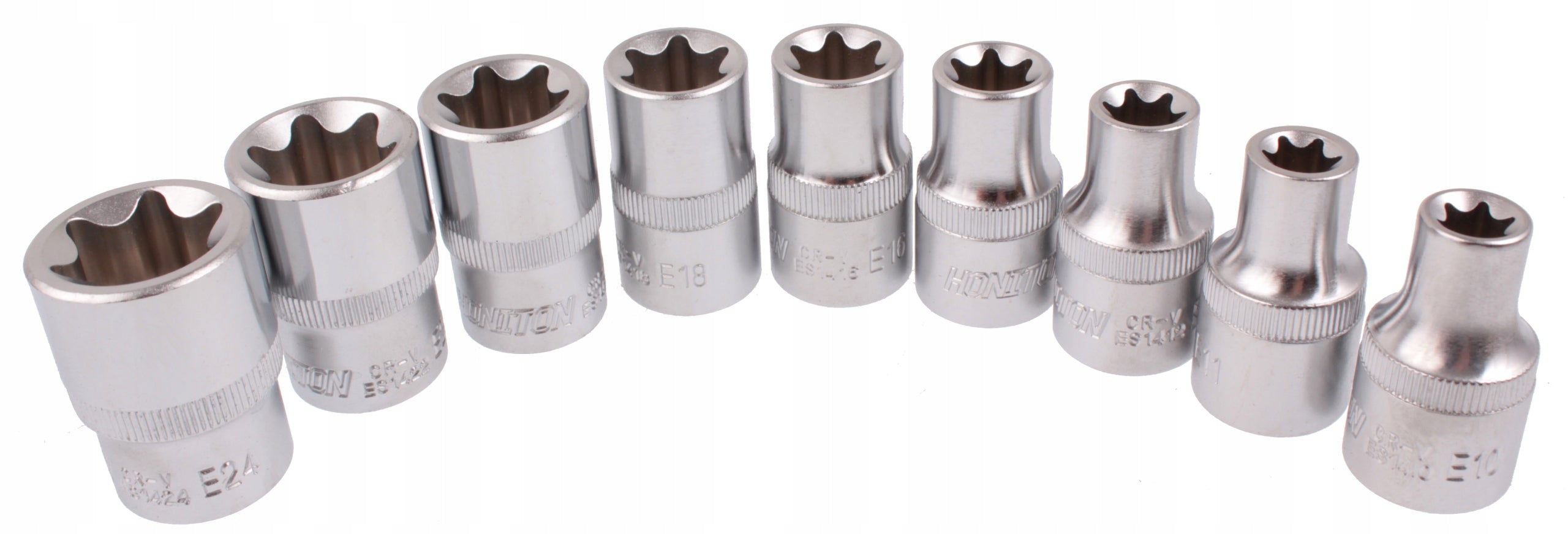 Sockets TORX 1/2" torxy pendant E10 - E24 6-angle 38 mm Honiton 9 el. Brand Honiton