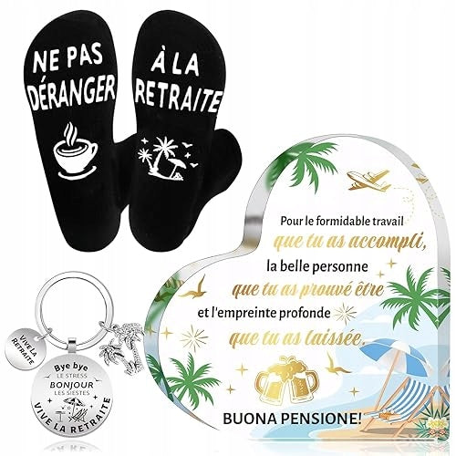 Socks for retirement black and gold with happy написами