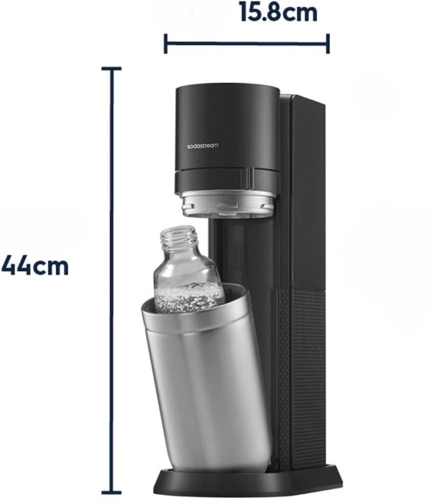 SodaStream Saturator Duo with CO2 Cylinder Glass and Plastic Bottles White Packaging status original