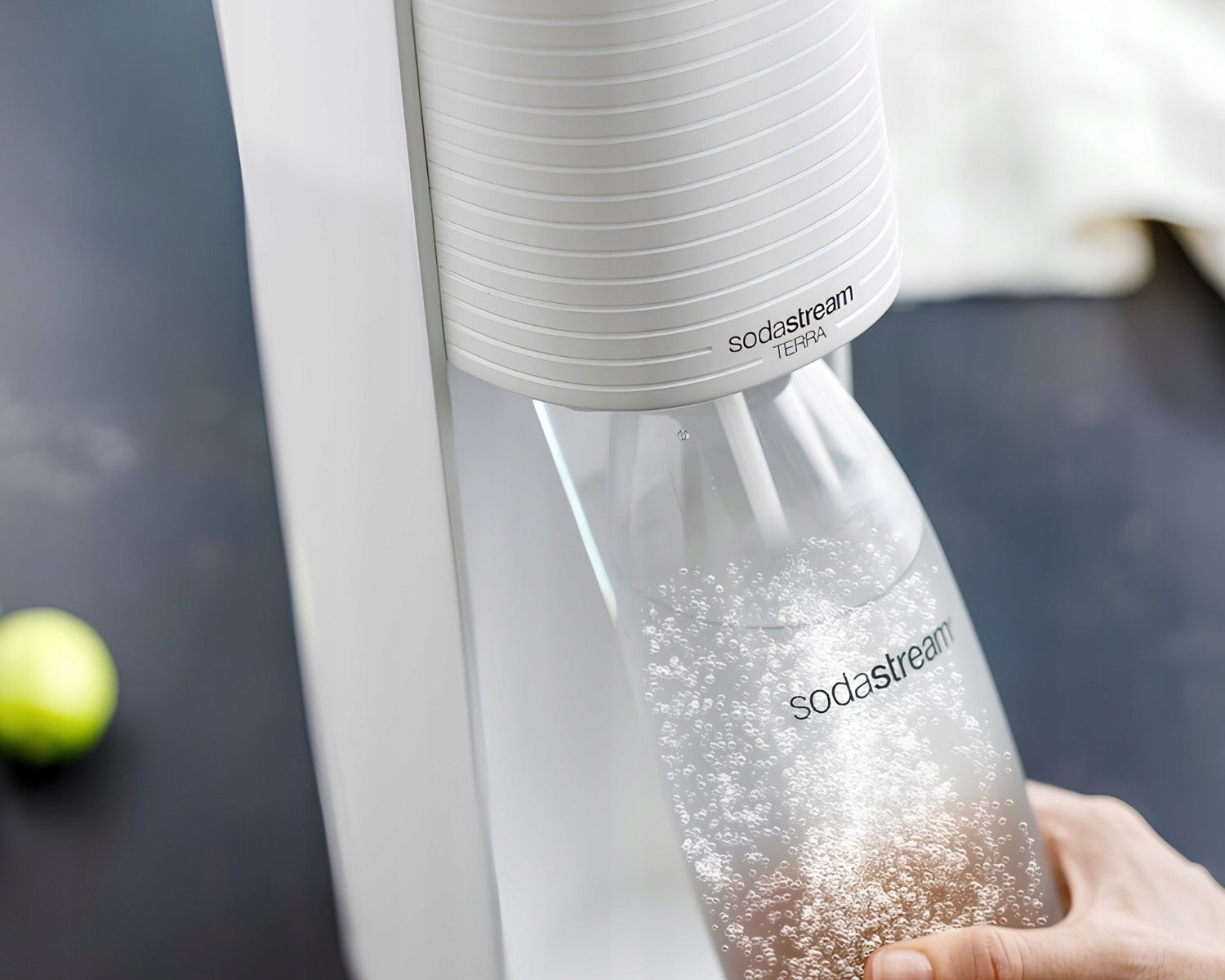 SodaStream TERRA Saturator for SODA WHITE + 3 BOTTLES + CO2 GAS Brand SodaStream