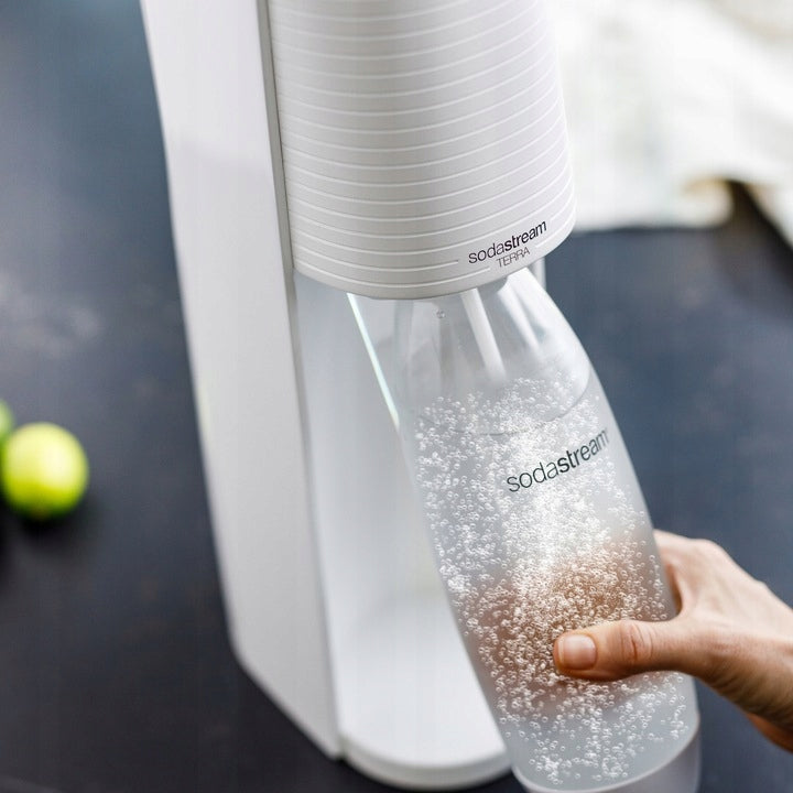 SodaStream TERRA Saturator for SPARKLING WATER white + 3 BOTTLES + GAS Manufacturer code 604317749