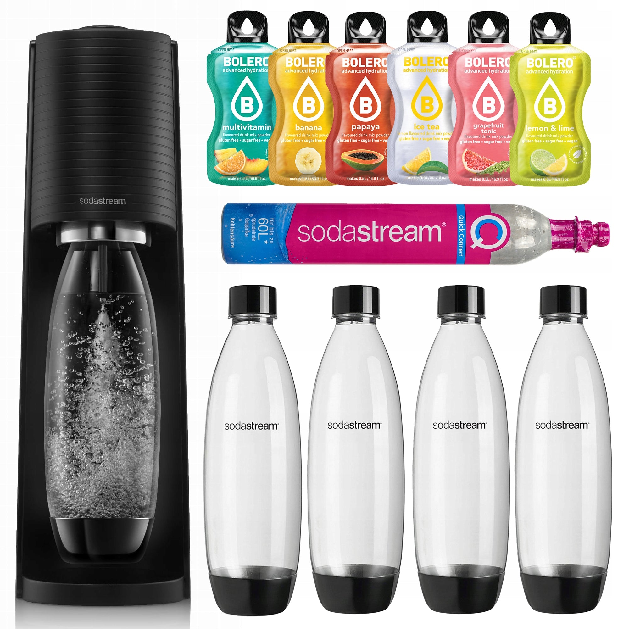 Sodastream Terra Saturator For Carbonated Water Cartridge 4 Bottles Fuse 1l Bolero